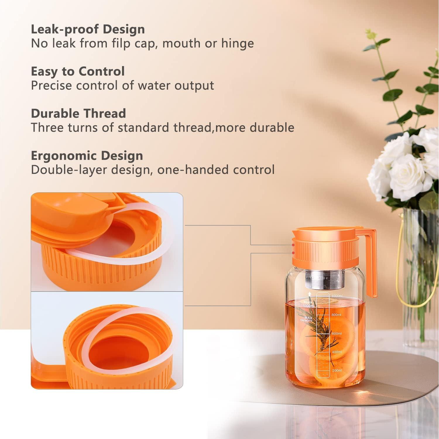 Tapa de vertido para frasco Mason UineHiot Naranja 86mm