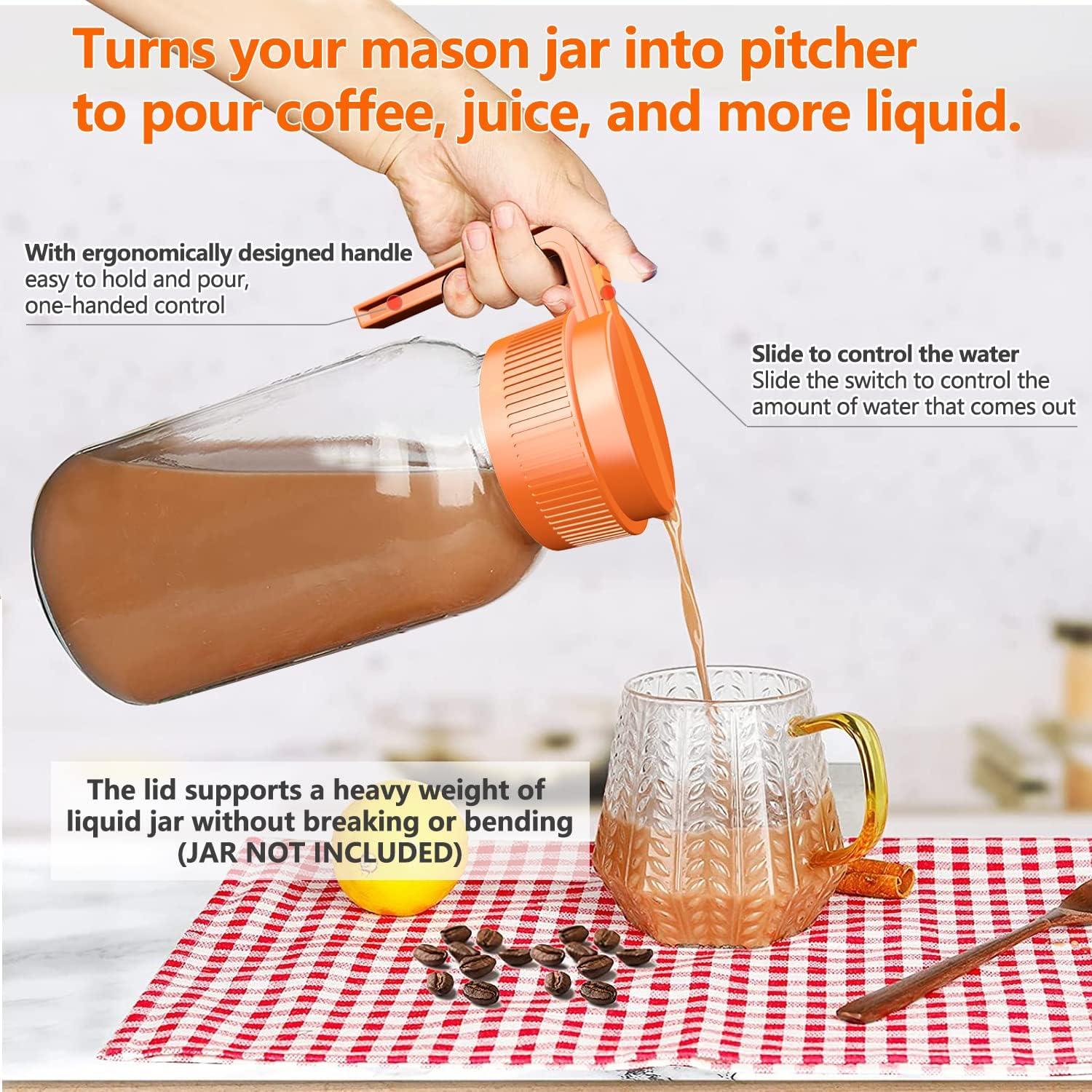 Tapa de vertido para frasco Mason UineHiot Naranja 86mm