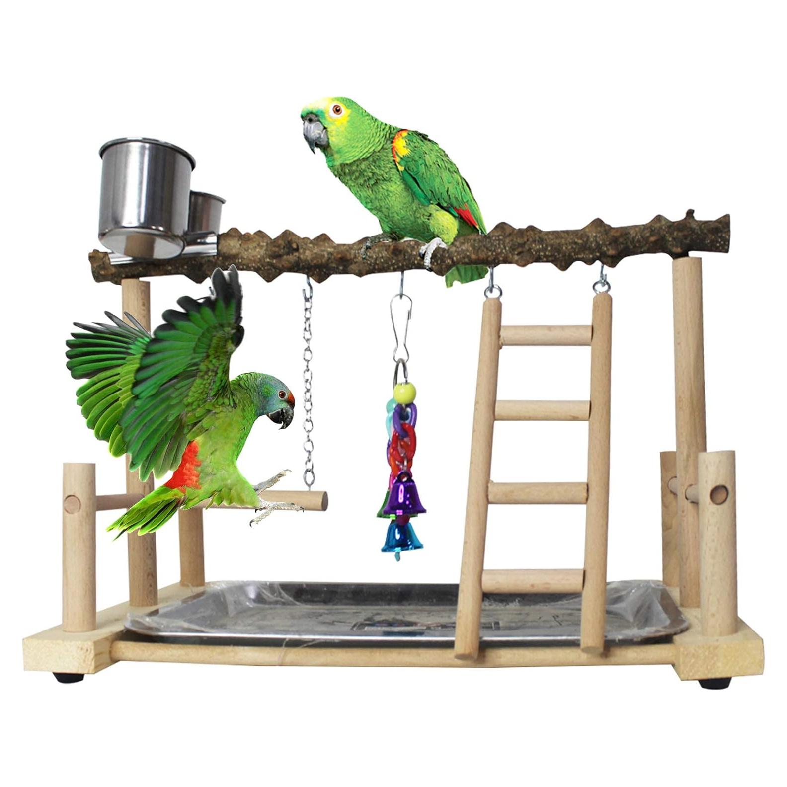Soporte para Aves PINVNBY - Parque de Madera para Loros 37.5x24cm