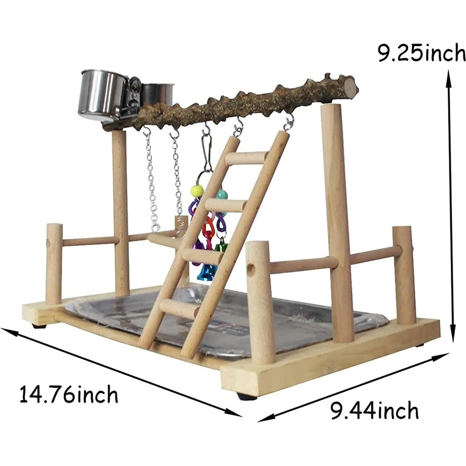 Soporte para Aves PINVNBY - Parque de Madera para Loros 37.5x24cm
