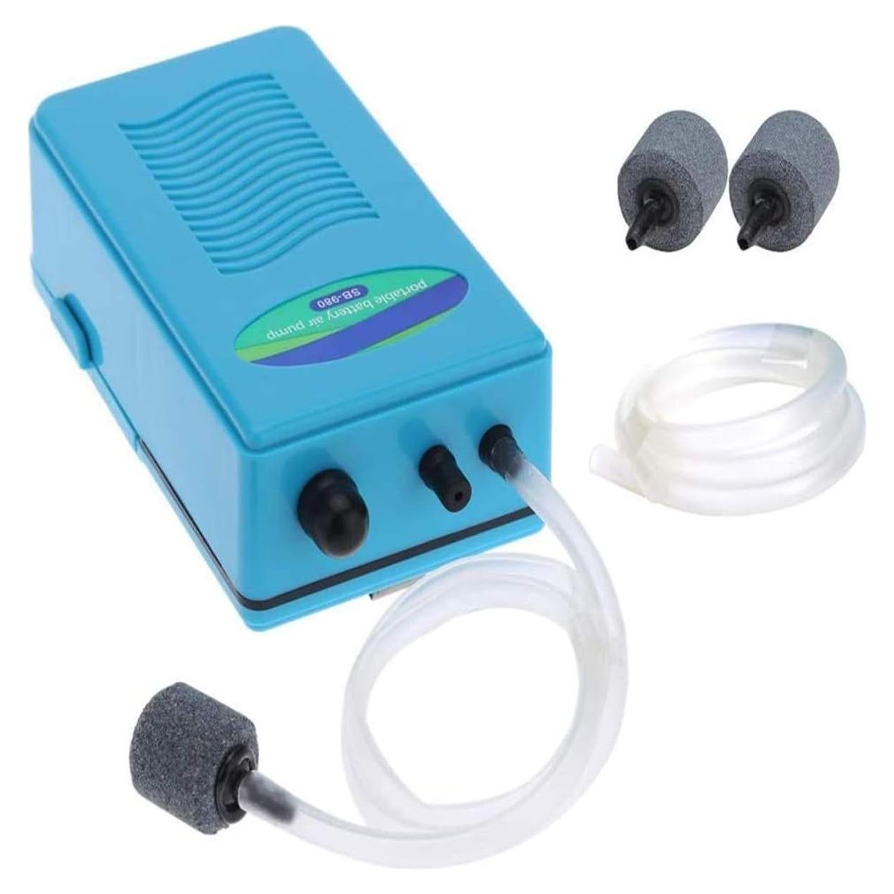 Bomba de Aire Portátil para Acuario Lamilla 75-227L con Accesorios