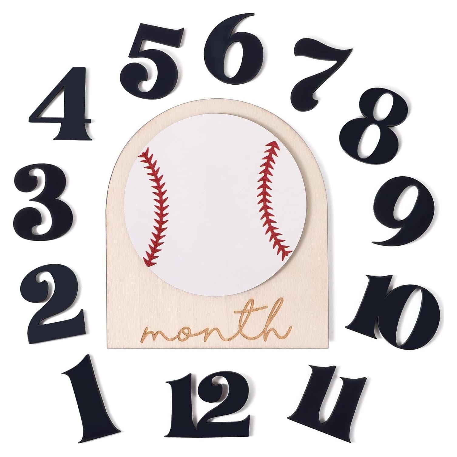 Carteles de Hitos Mensuales para Bebés RANERVZ - Madera 15x18 cm