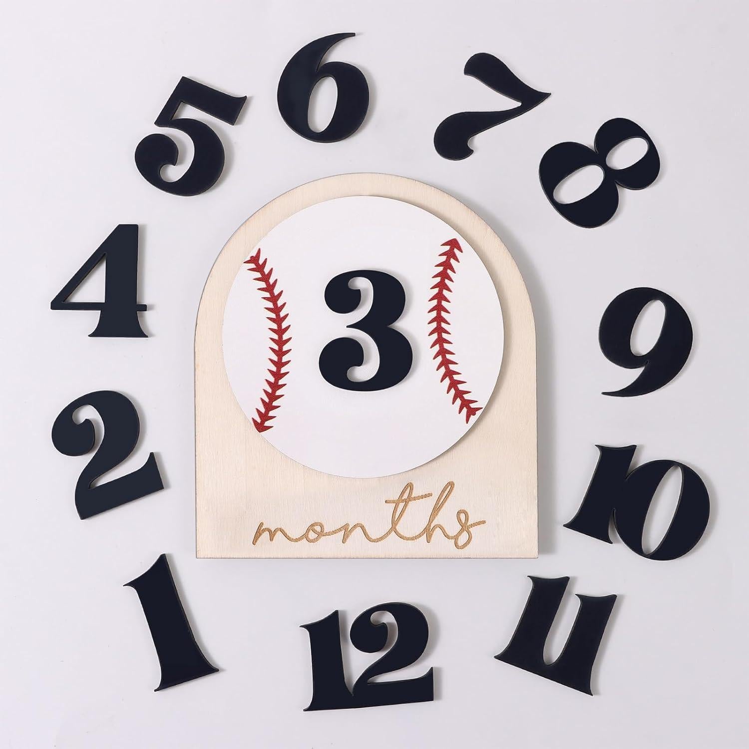 Carteles de Hitos Mensuales para Bebés RANERVZ - Madera 15x18 cm