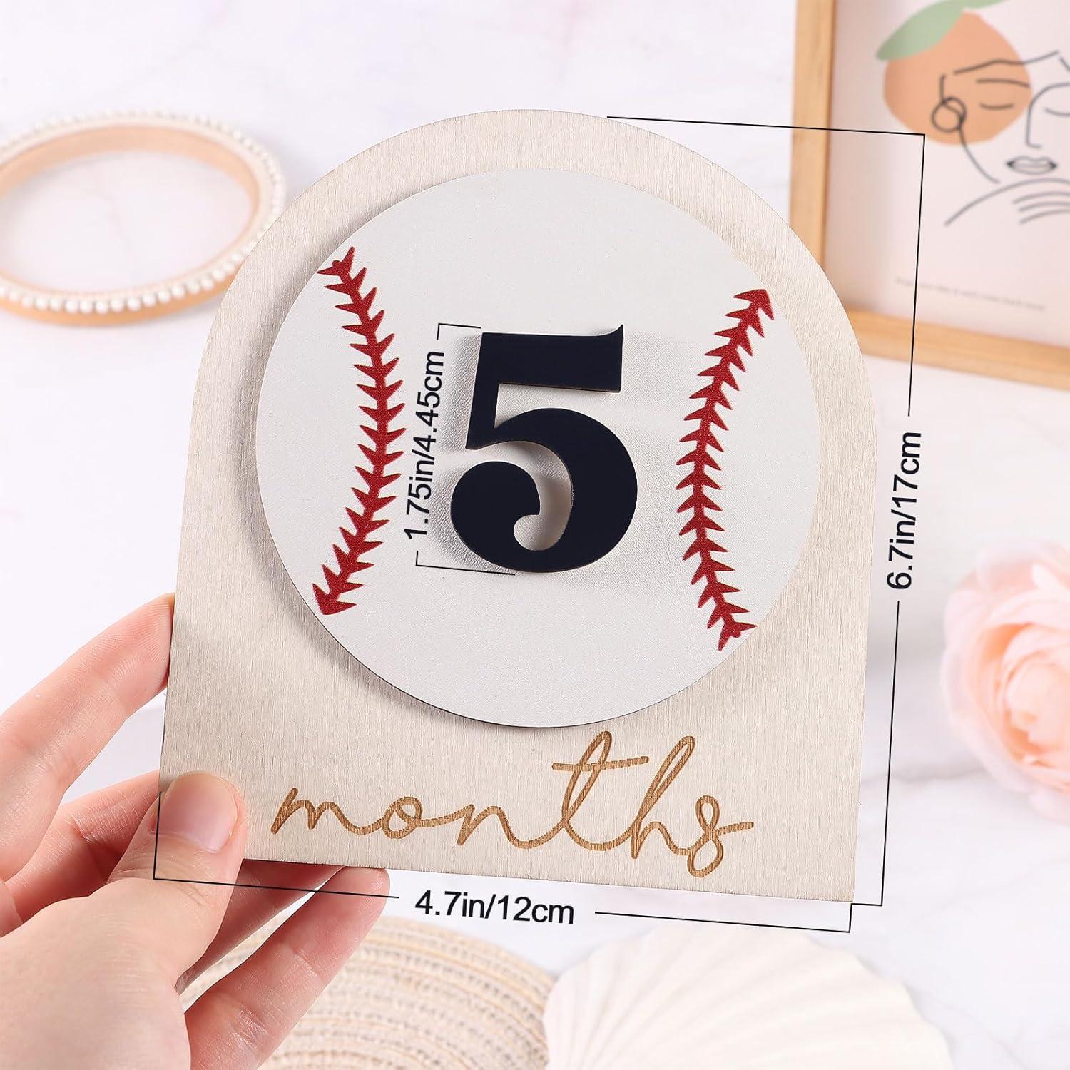 Carteles de Hitos Mensuales para Bebés RANERVZ - Madera 15x18 cm