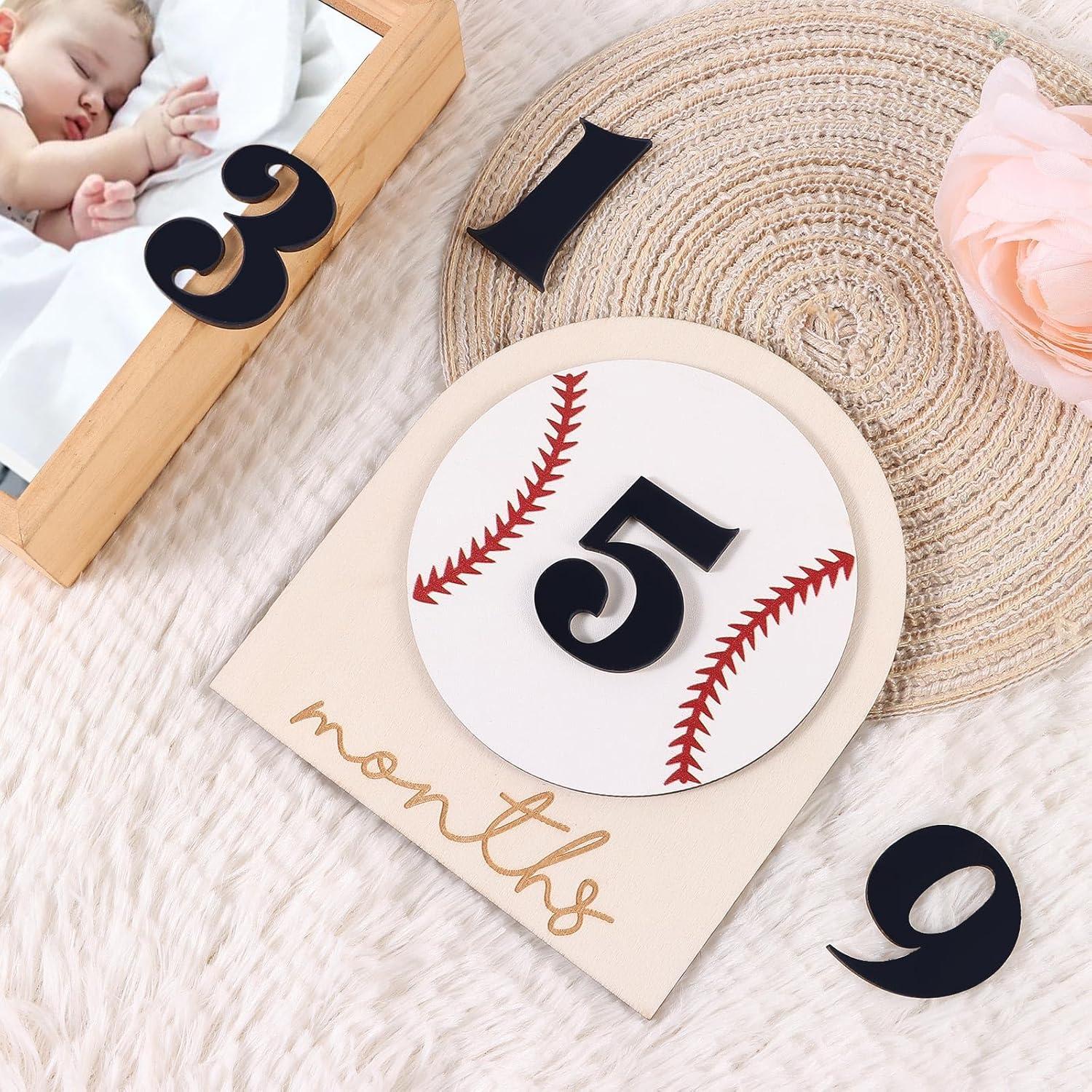 Carteles de Hitos Mensuales para Bebés RANERVZ - Madera 15x18 cm