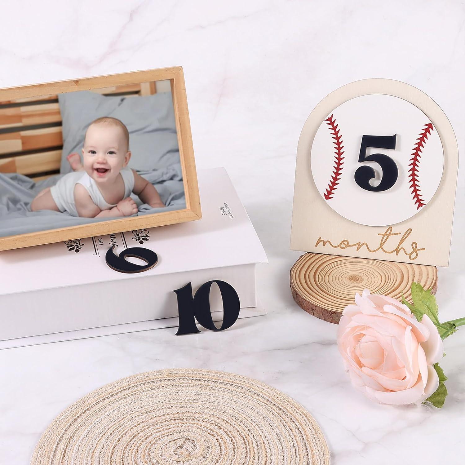 Carteles de Hitos Mensuales para Bebés RANERVZ - Madera 15x18 cm