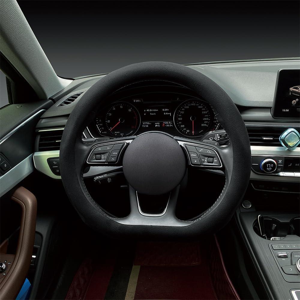 Funda de Volante de Suede Carodi 15" Antideslizante Negro