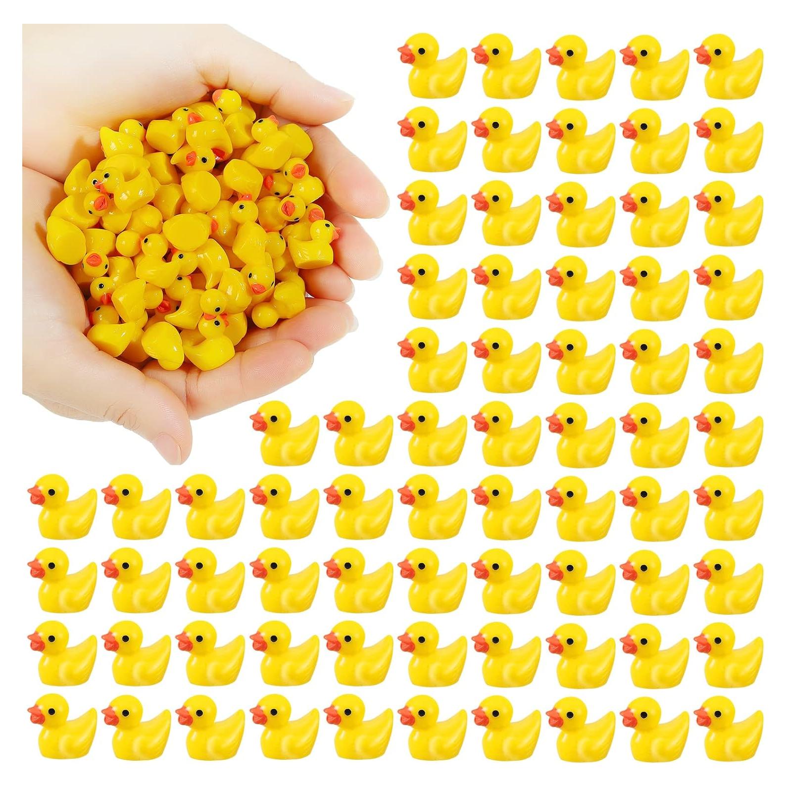 200 Mini Patos de Resina Amarillos Ekisemio para Manualidades