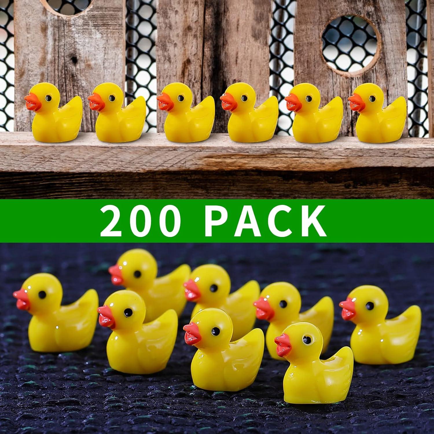 200 Mini Patos de Resina Amarillos Ekisemio para Manualidades