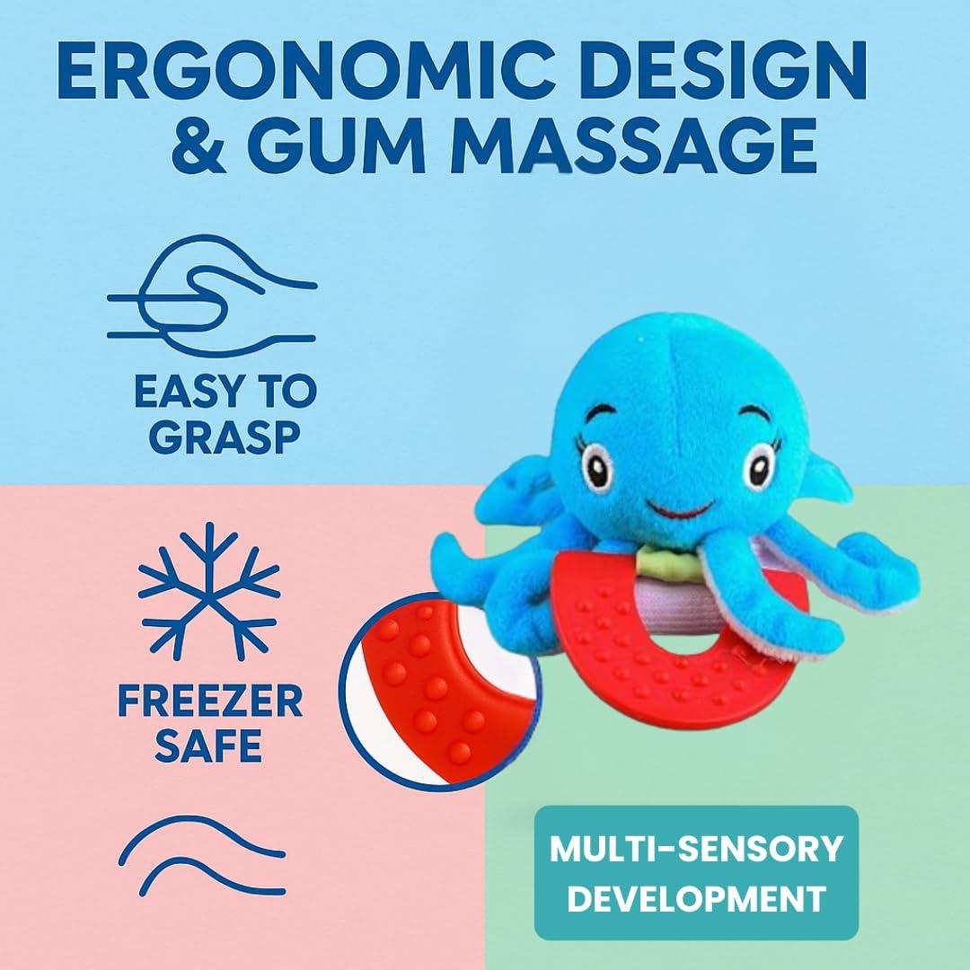 Mordedor de Dentición Pulpo Wristy Buddy - Silicona Suave 0-12 Meses