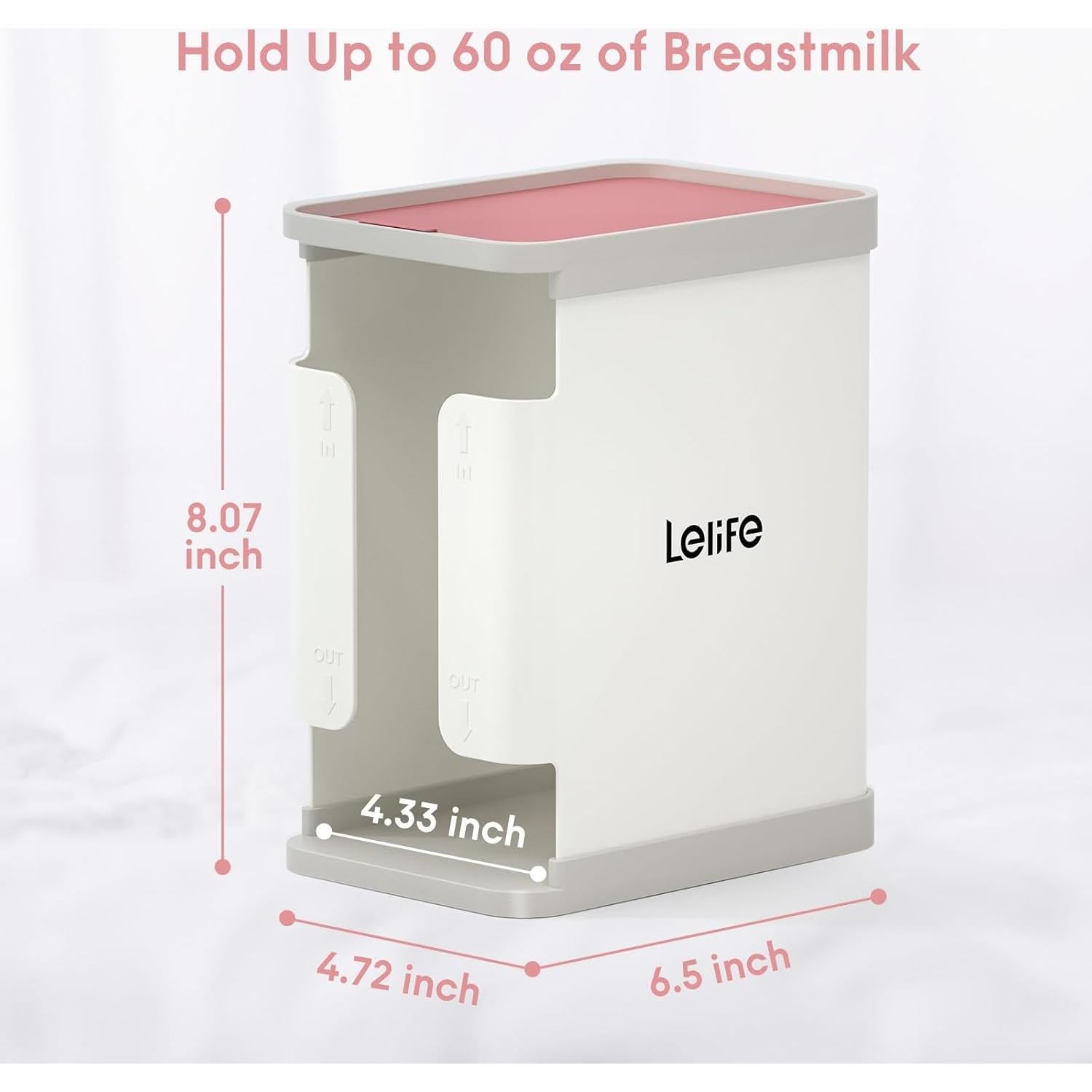 Organizador de Congelador Lelife para Leche Materna Rosa 1700ml