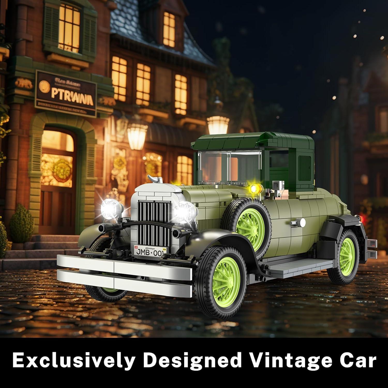 JMBricklayer Coches Vintage 50001 con Luces 1297 Piezas