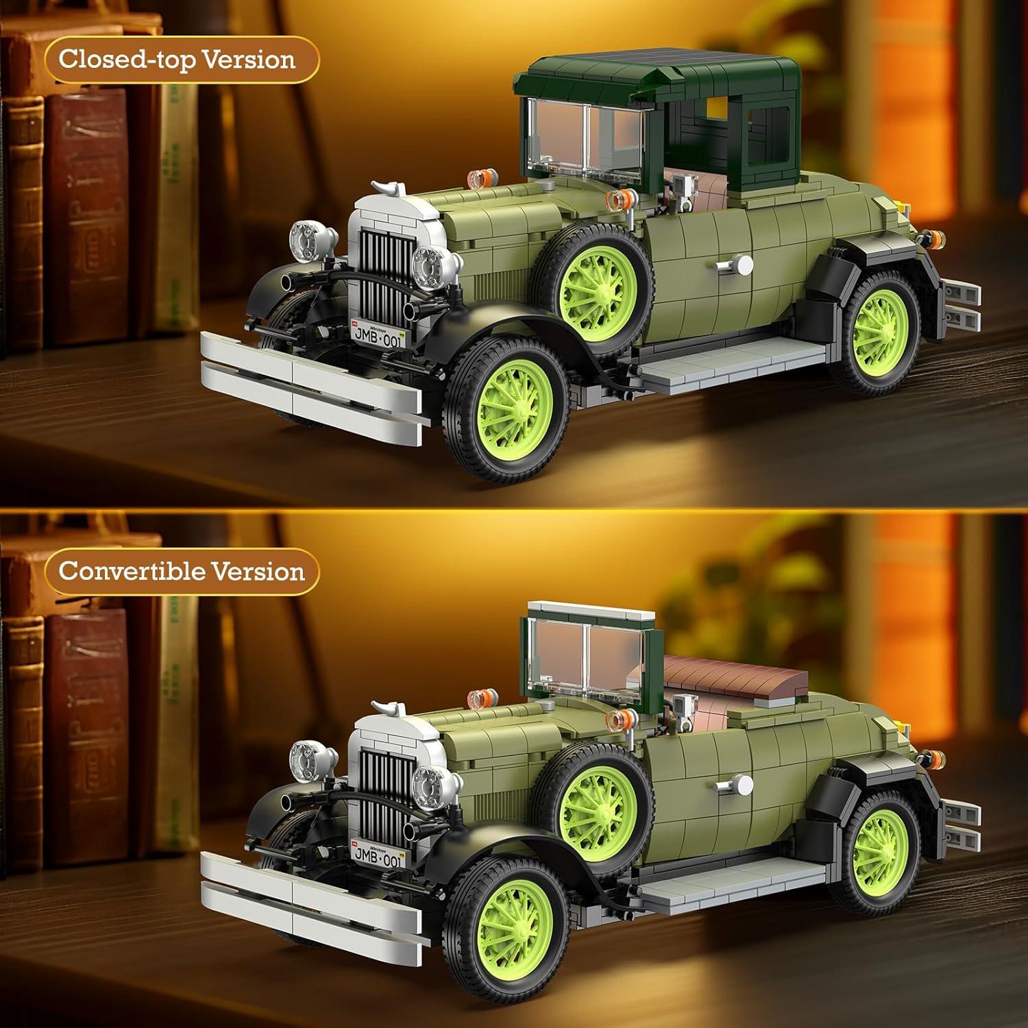 JMBricklayer Coches Vintage 50001 con Luces 1297 Piezas