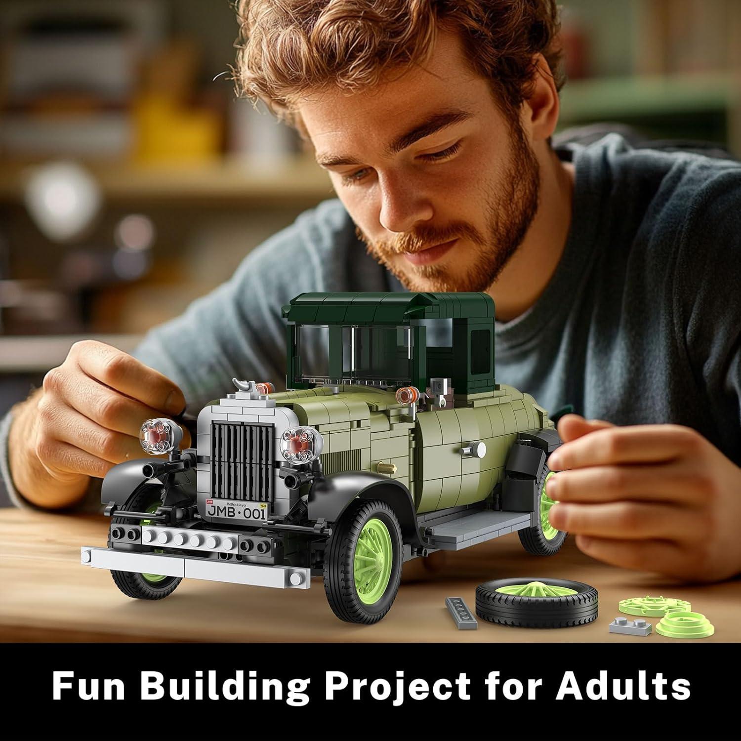 JMBricklayer Coches Vintage 50001 con Luces 1297 Piezas