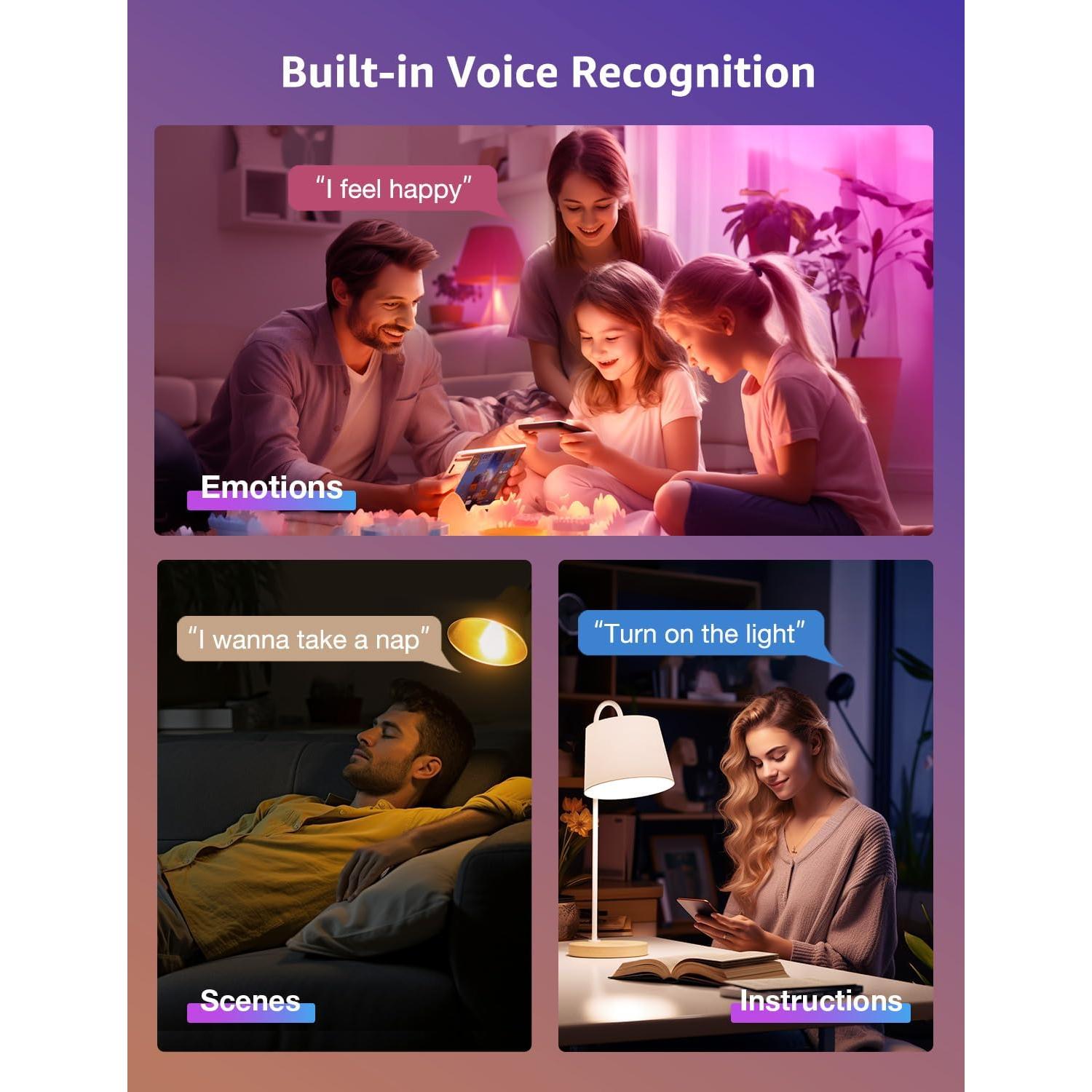 Bombillas LED Inteligentes Lepro BR1 RGBWW 8W Paquete de 4