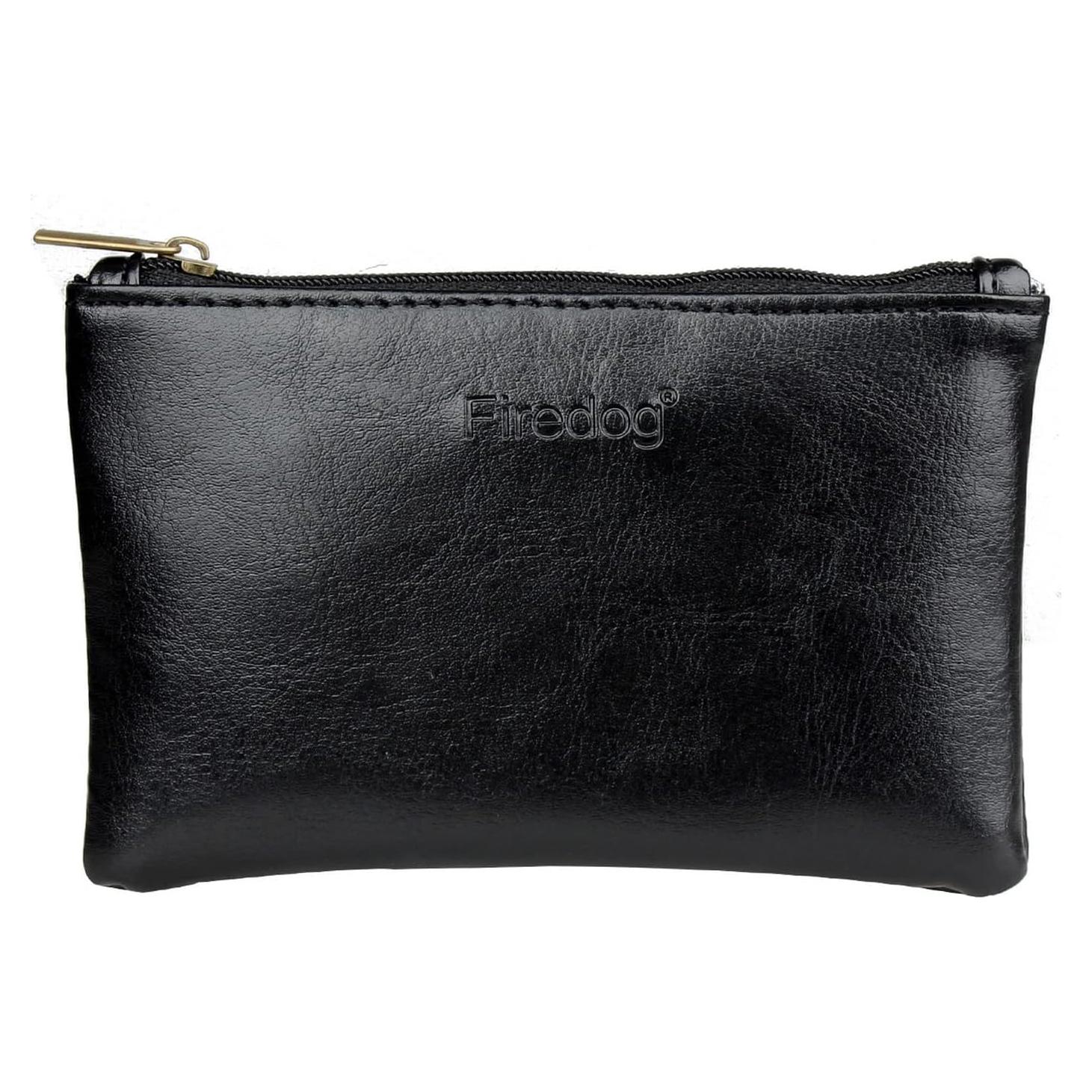 Bolsa de Tabaco FIREDOG CL74 de Cuero Negra para Pipa