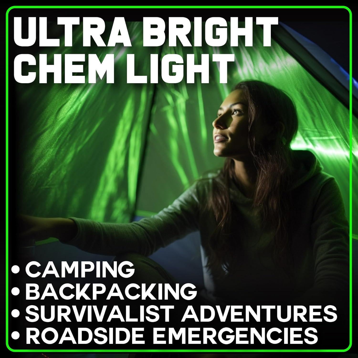 Palos de Luz de Emergencia 12 Unidades 15.24 cm Verde