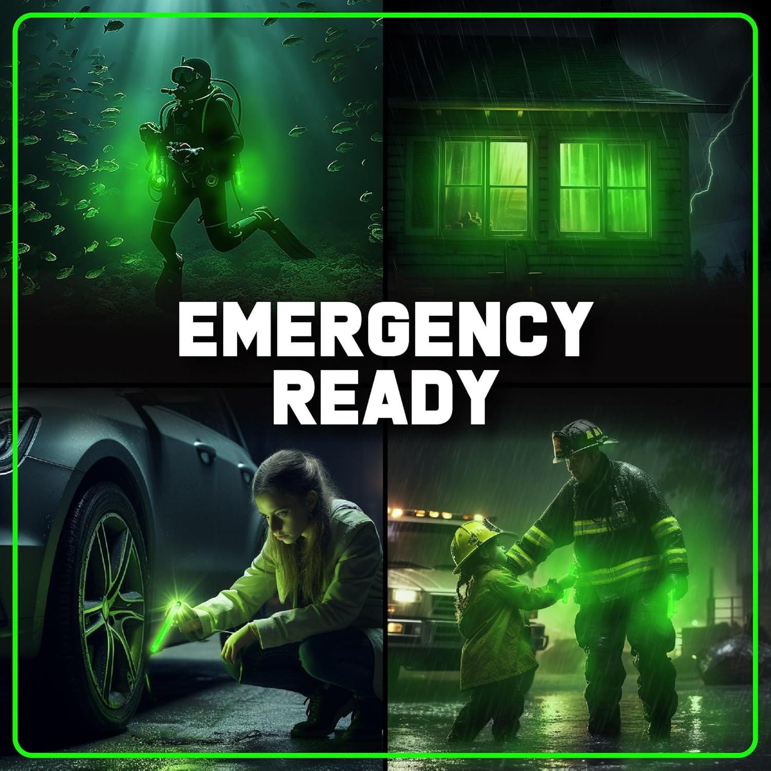 Palos de Luz de Emergencia 12 Unidades 15.24 cm Verde