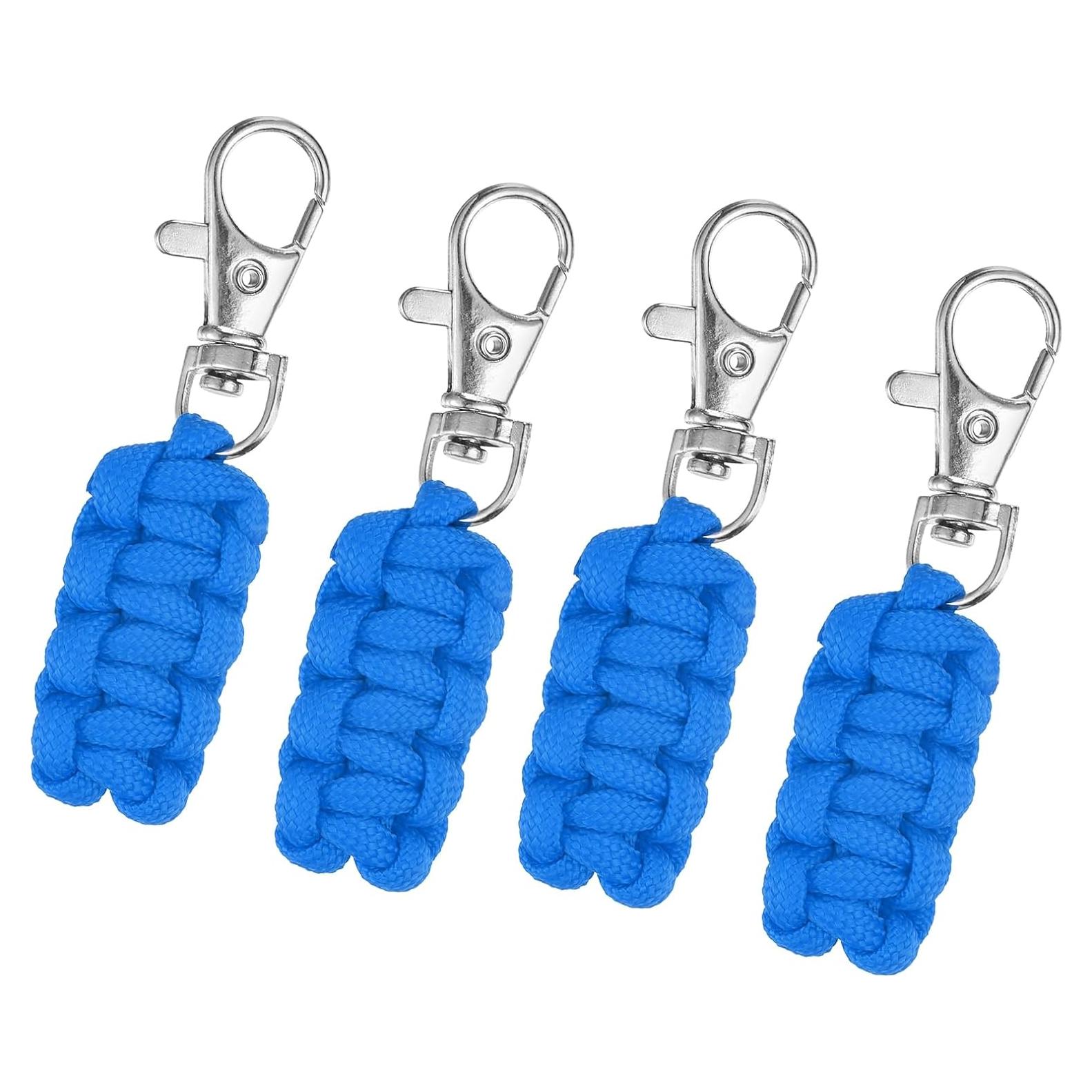 Tiradores de Cremallera Paracord uxcell 4 Piezas 79 mm Azul