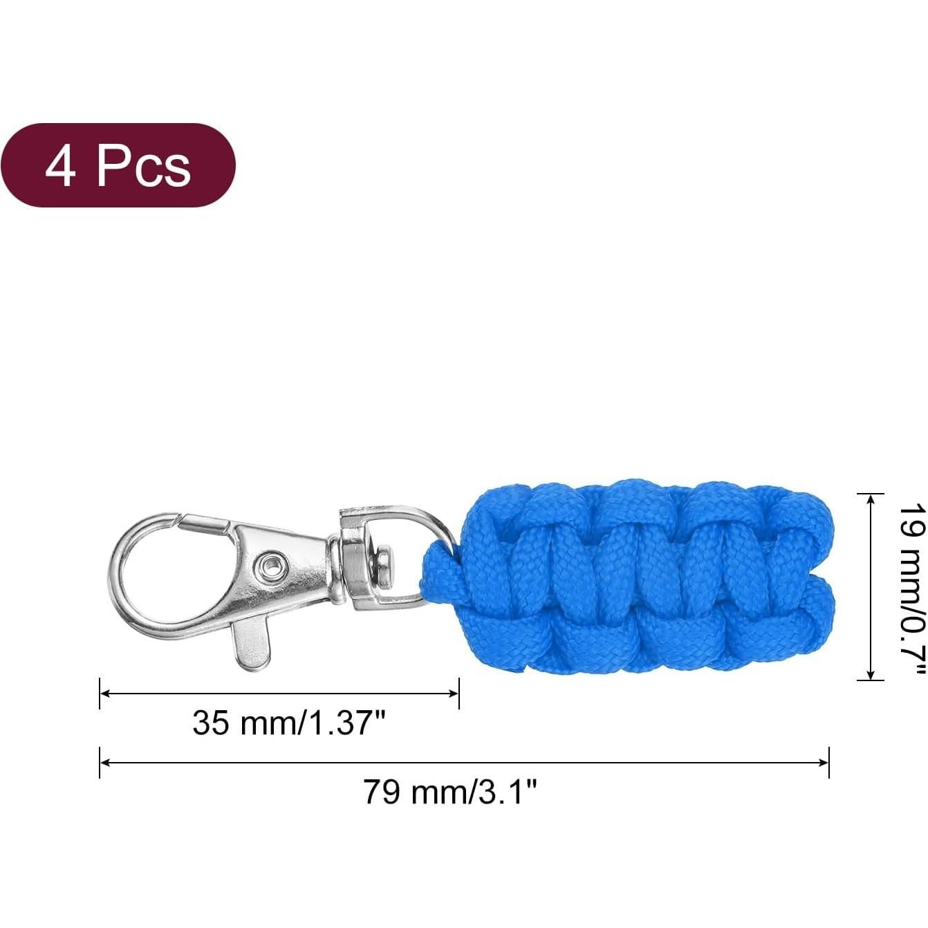 Tiradores de Cremallera Paracord uxcell 4 Piezas 79 mm Azul