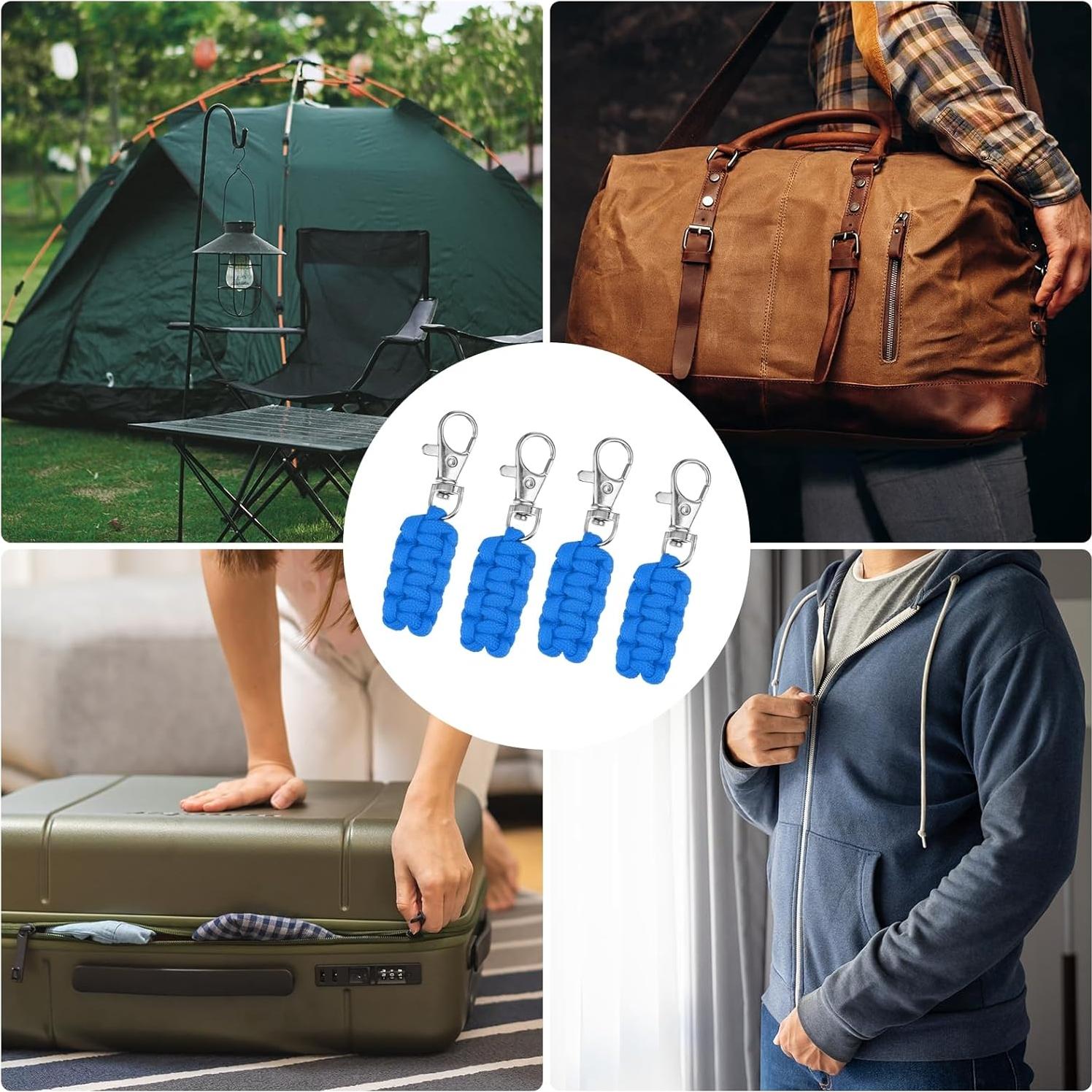 Tiradores de Cremallera Paracord uxcell 4 Piezas 79 mm Azul