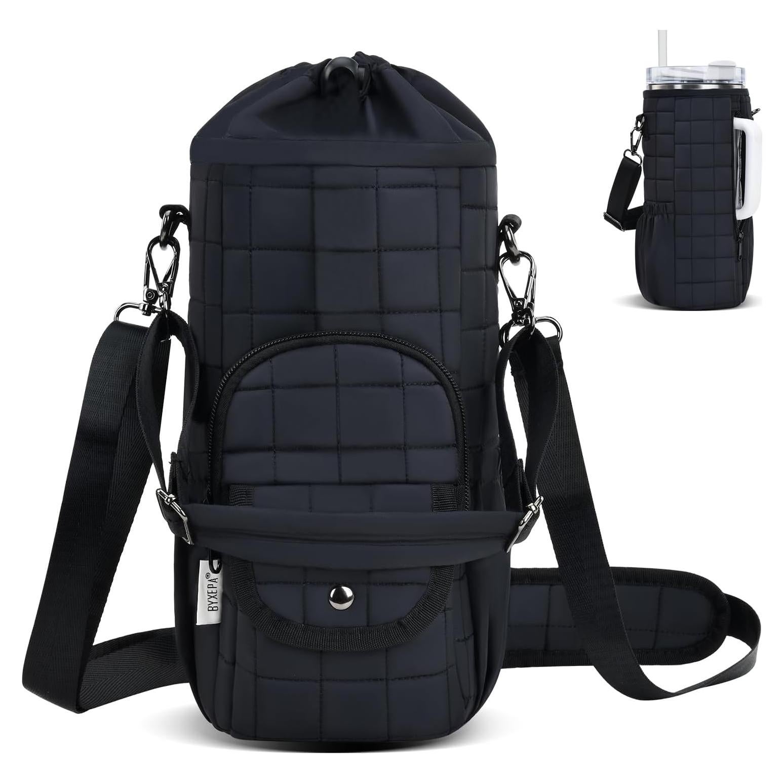 Bolsa Portabotellas de Agua BYXEPA Negra con 4 Bolsillos