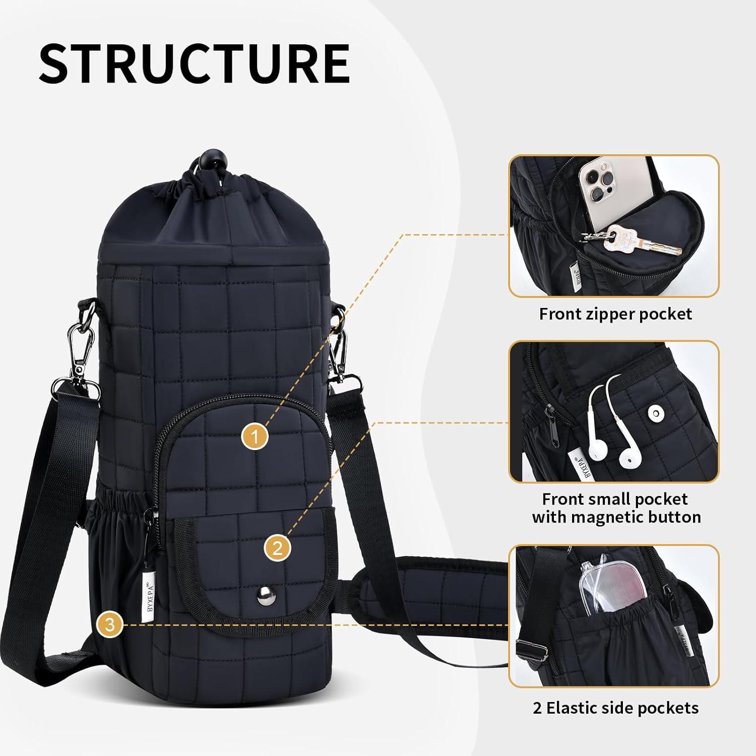 Bolsa Portabotellas de Agua BYXEPA Negra con 4 Bolsillos