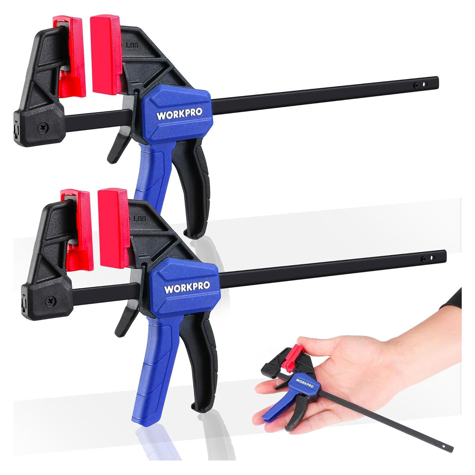 Abrazaderas Mini de 6" WORKPRO - Juego de 2, Carga 22.68kg