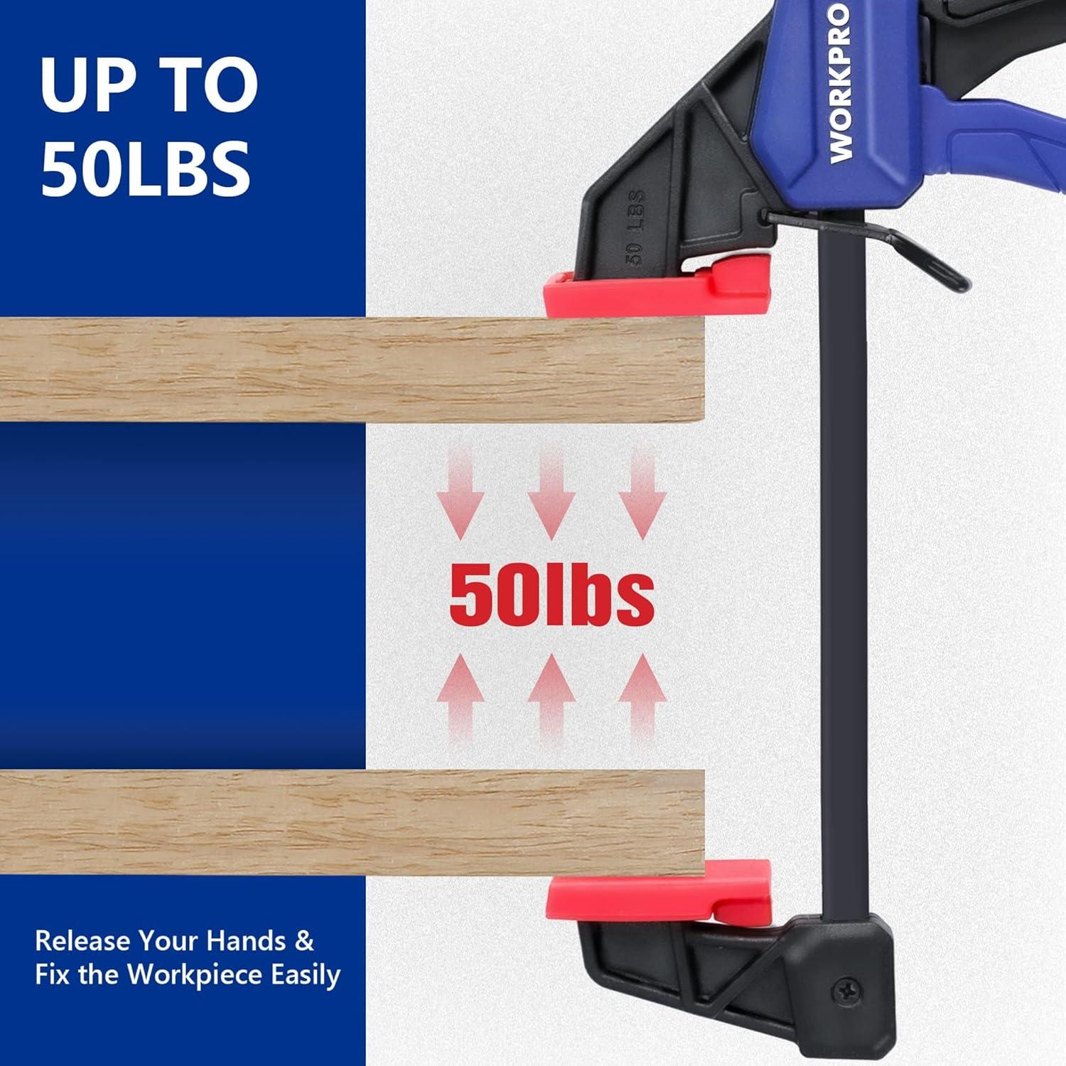 Abrazaderas Mini de 6" WORKPRO - Juego de 2, Carga 22.68kg