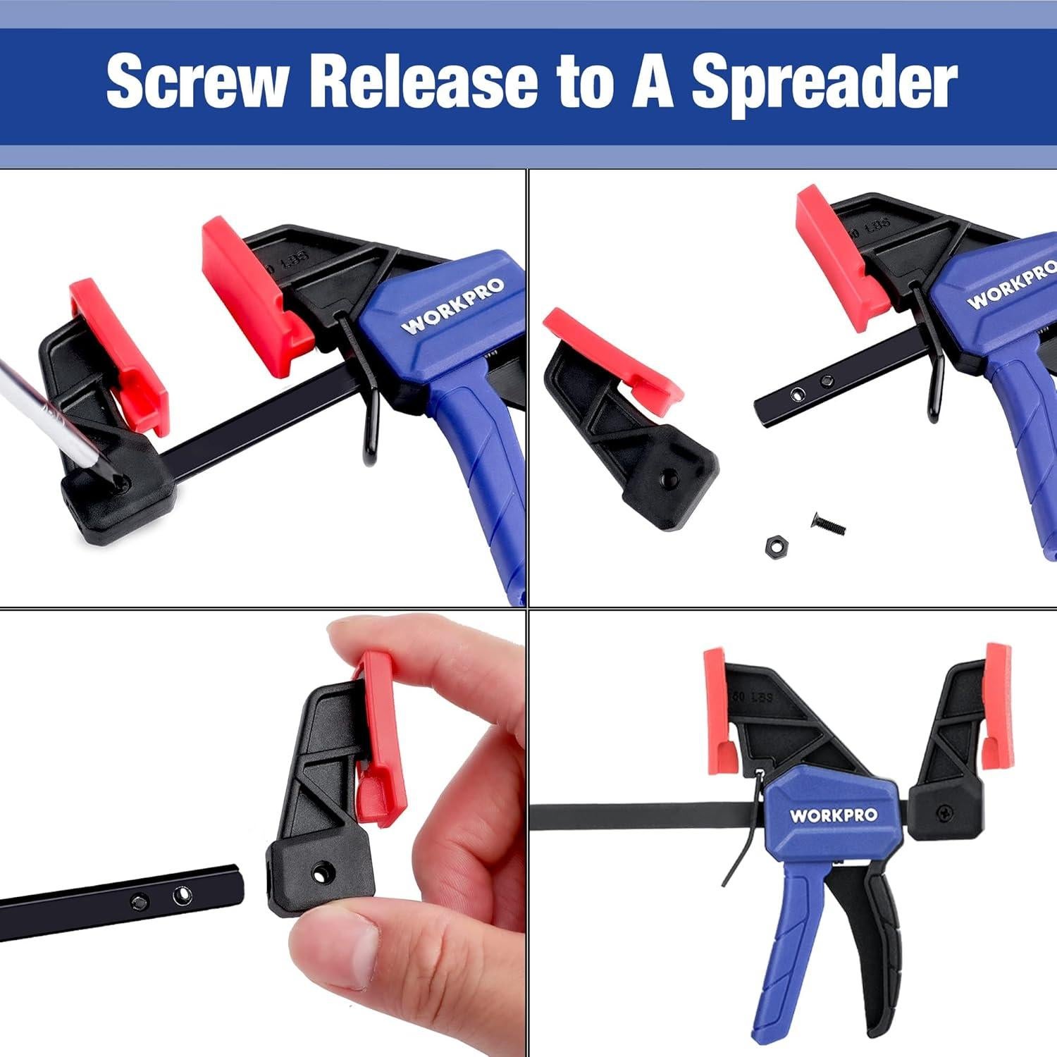 Abrazaderas Mini de 6" WORKPRO - Juego de 2, Carga 22.68kg