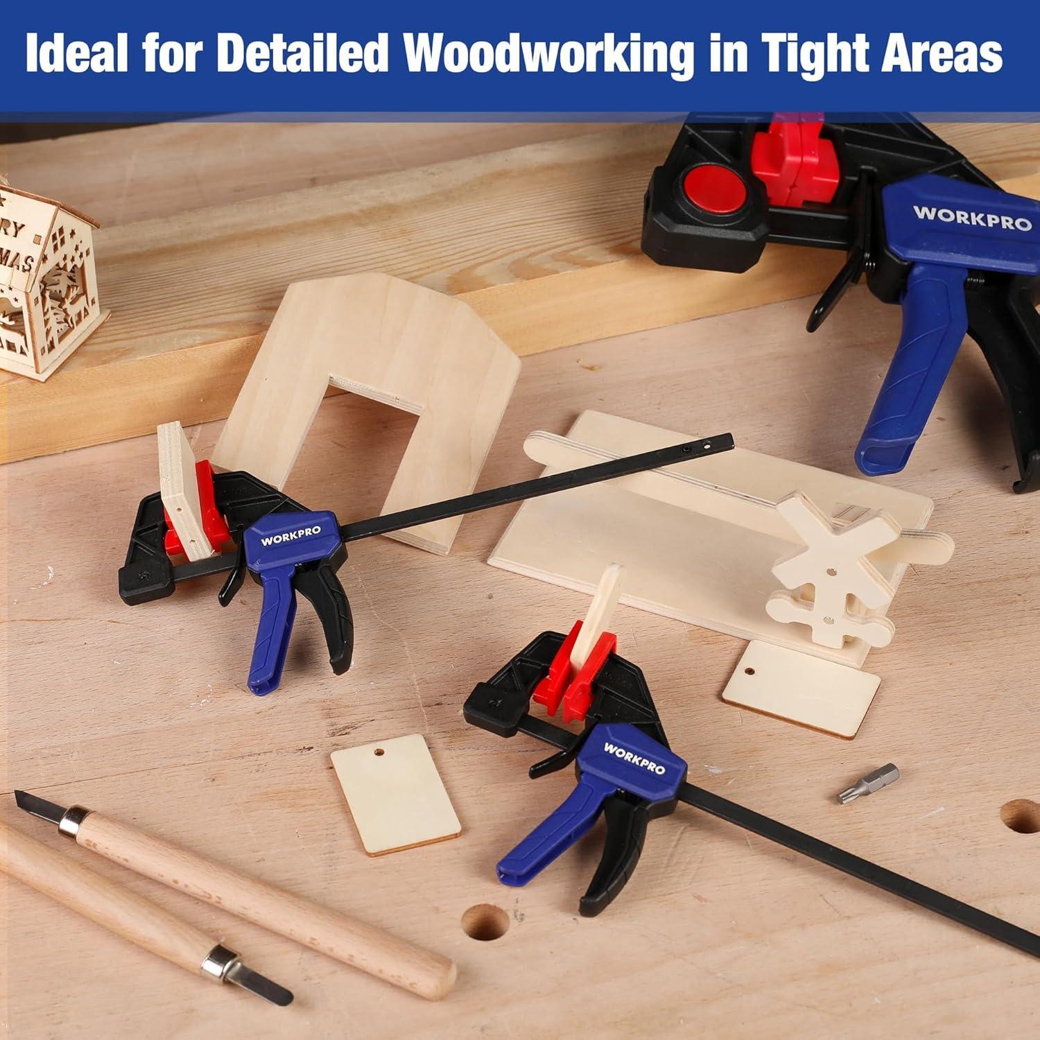 Abrazaderas Mini de 6" WORKPRO - Juego de 2, Carga 22.68kg