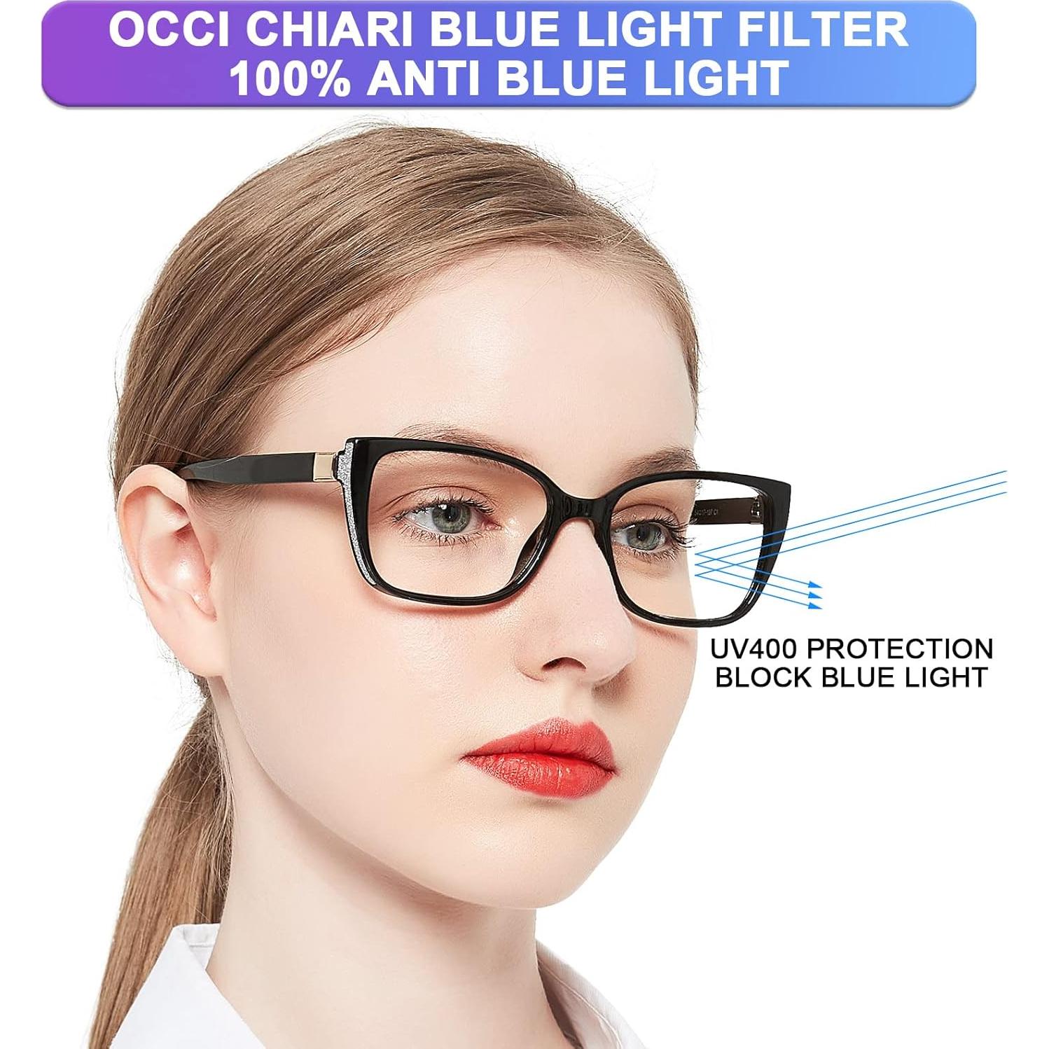 Gafas de lectura OCCI CHIARI para mujeres, bloqueadoras luz azul 1.0x