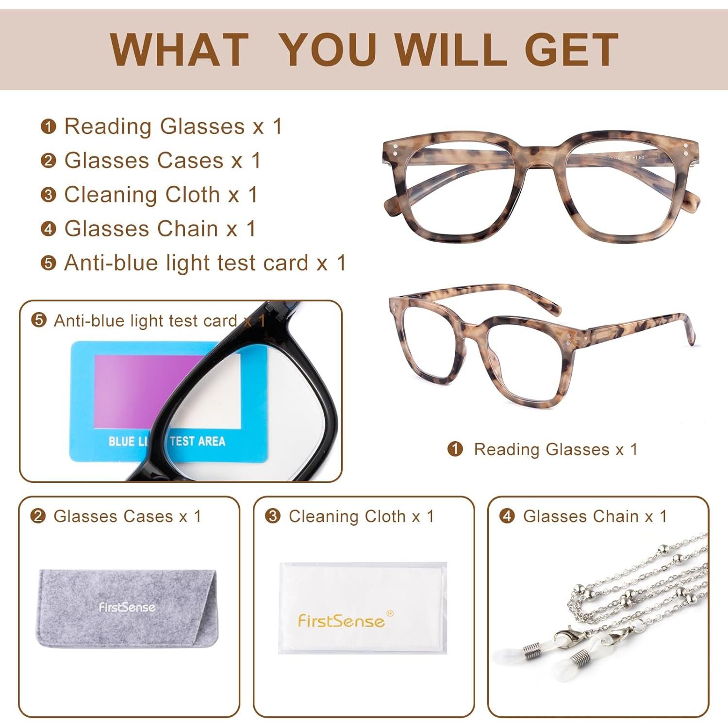 Gafas de lectura Firstsense carey ámbar +1.0 con bloqueo luz azul