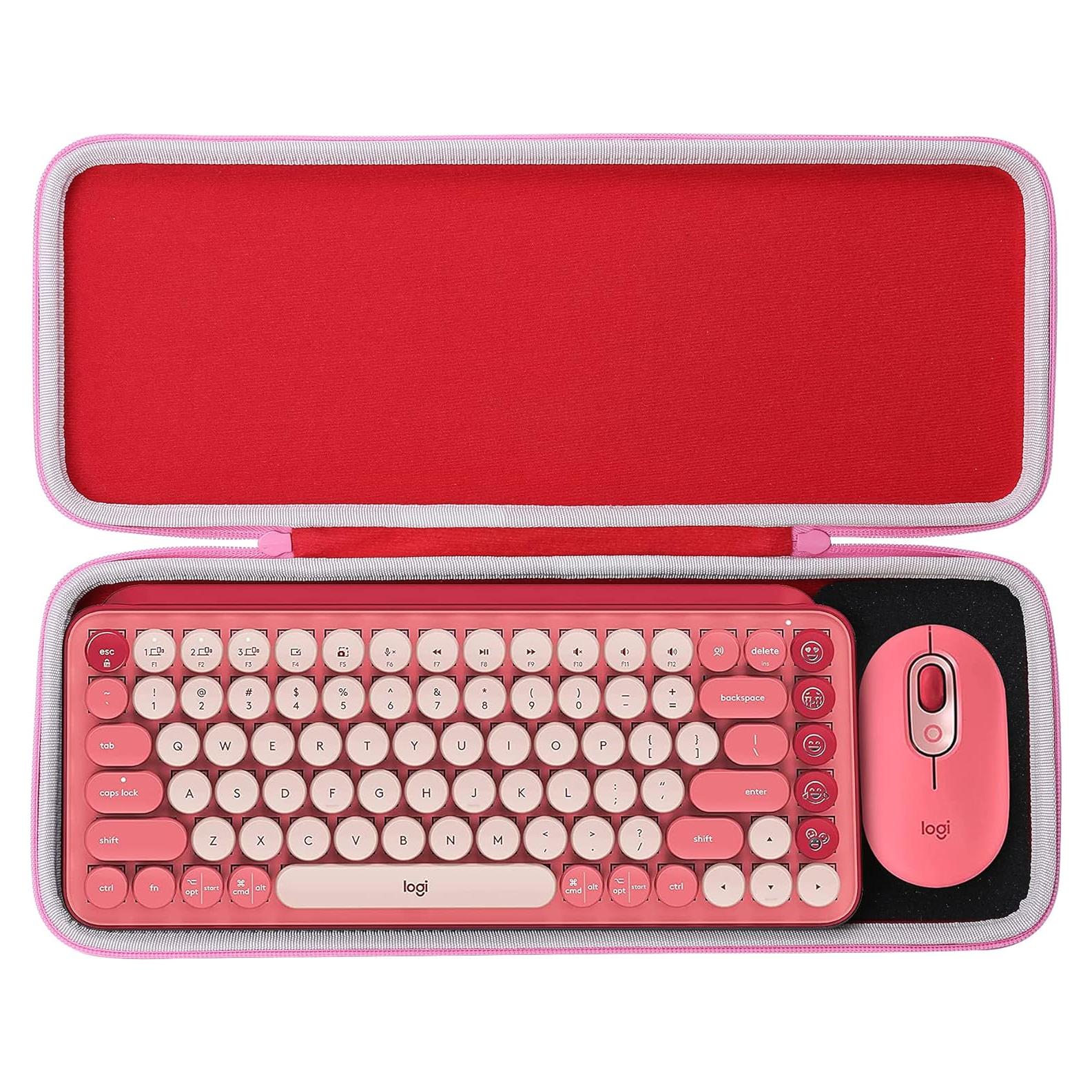 Funda Dura Aenllosi para Teclado Logitech POP Keys Rosa
