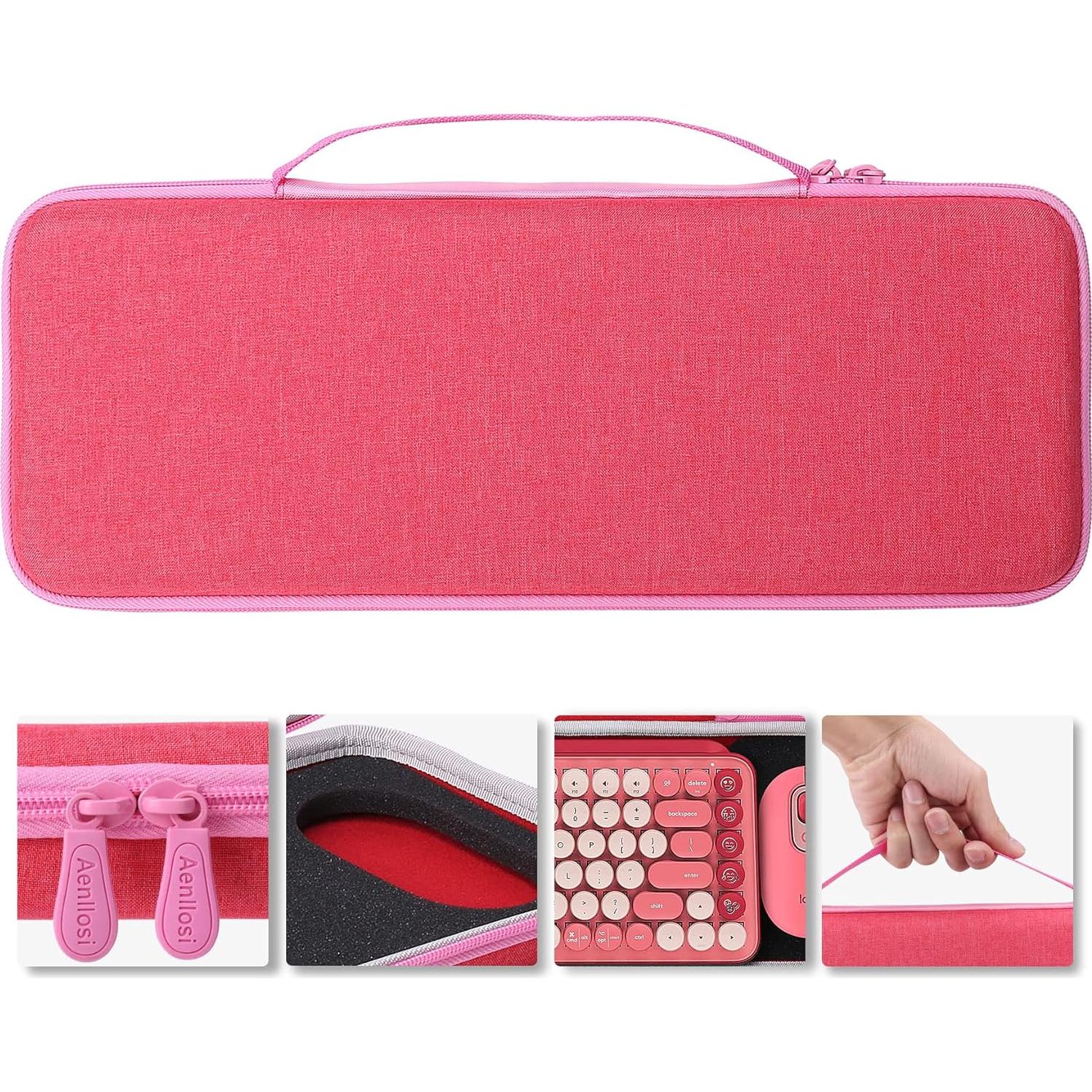 Funda Dura Aenllosi para Teclado Logitech POP Keys Rosa