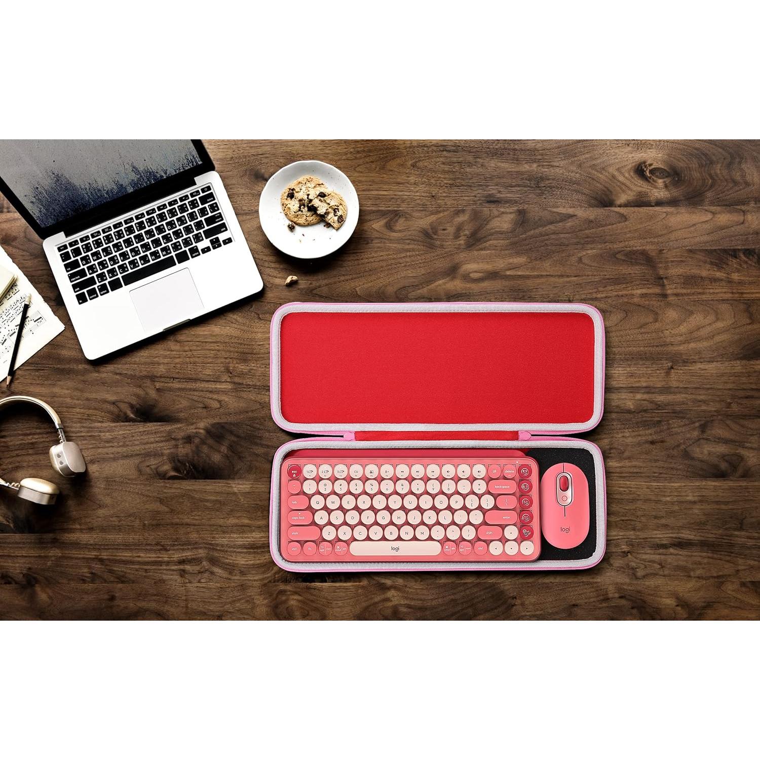 Funda Dura Aenllosi para Teclado Logitech POP Keys Rosa