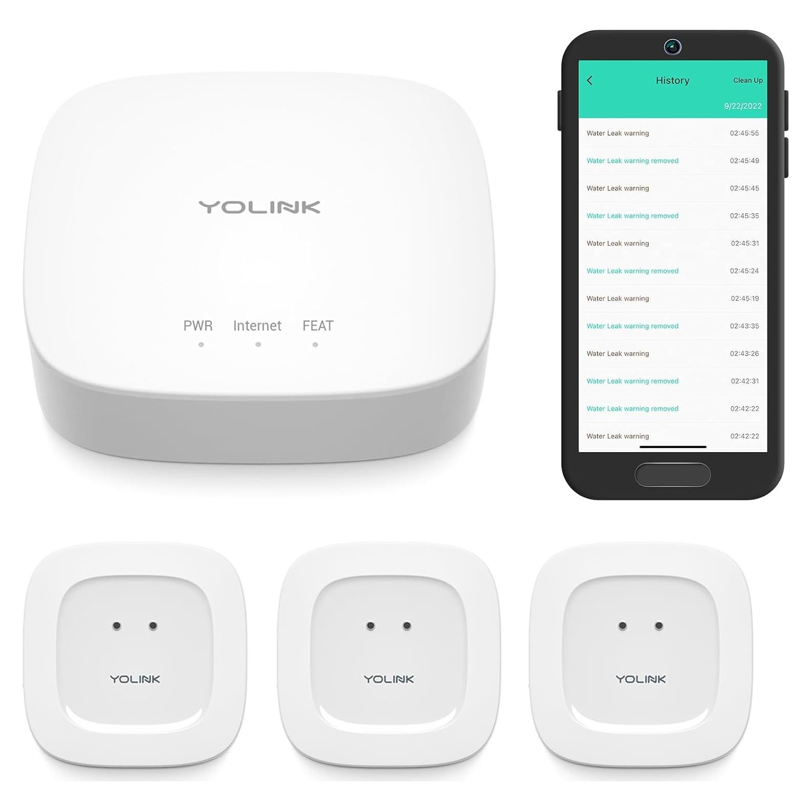 Kit de Inicio Hogar Inteligente YoLink con 3 Sensores de Agua