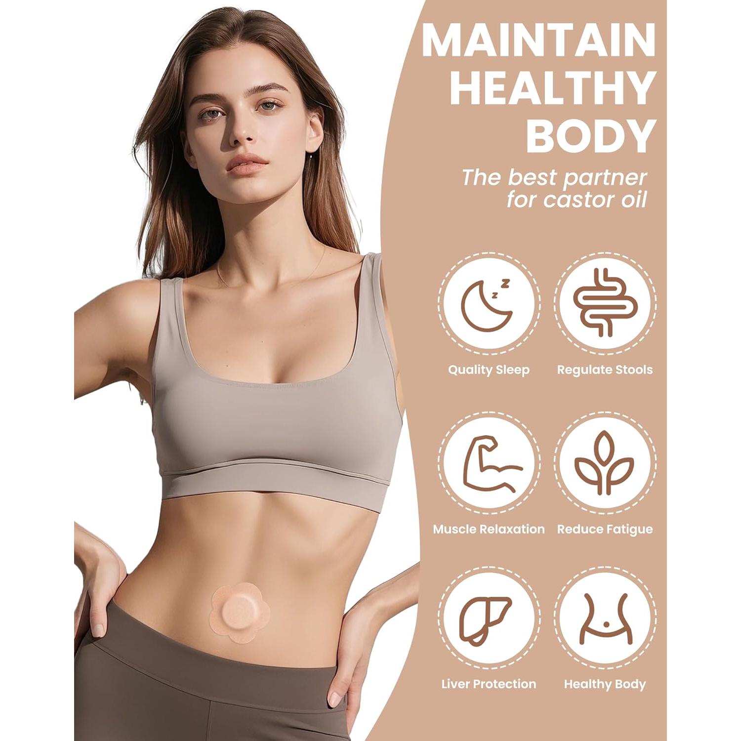 54 Parches de Aceite de Ricino GREBIKE Autoadhesivos 7x7cm