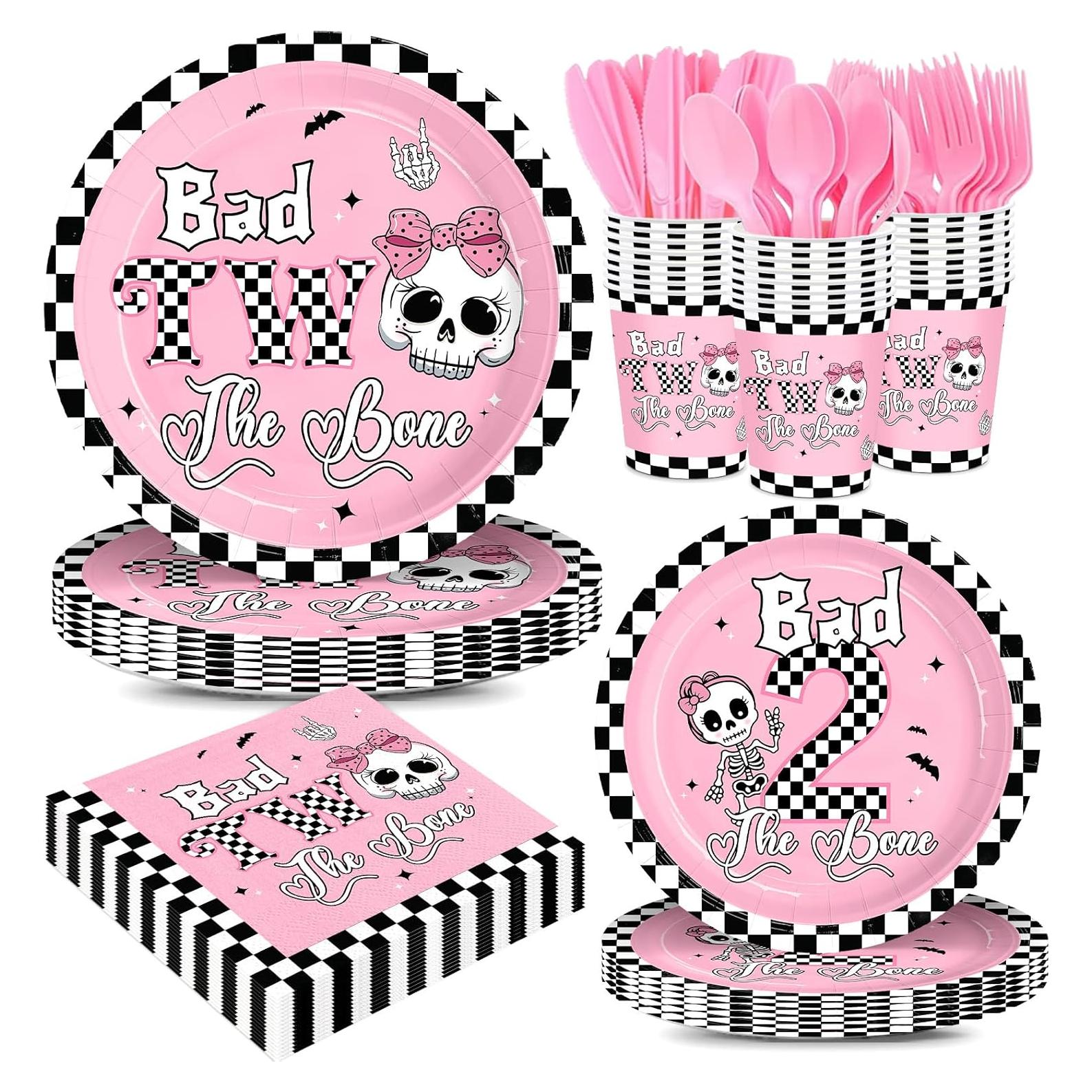 Set de Cumpleaños Malos Dos El Hueso 168 Piezas Rosa