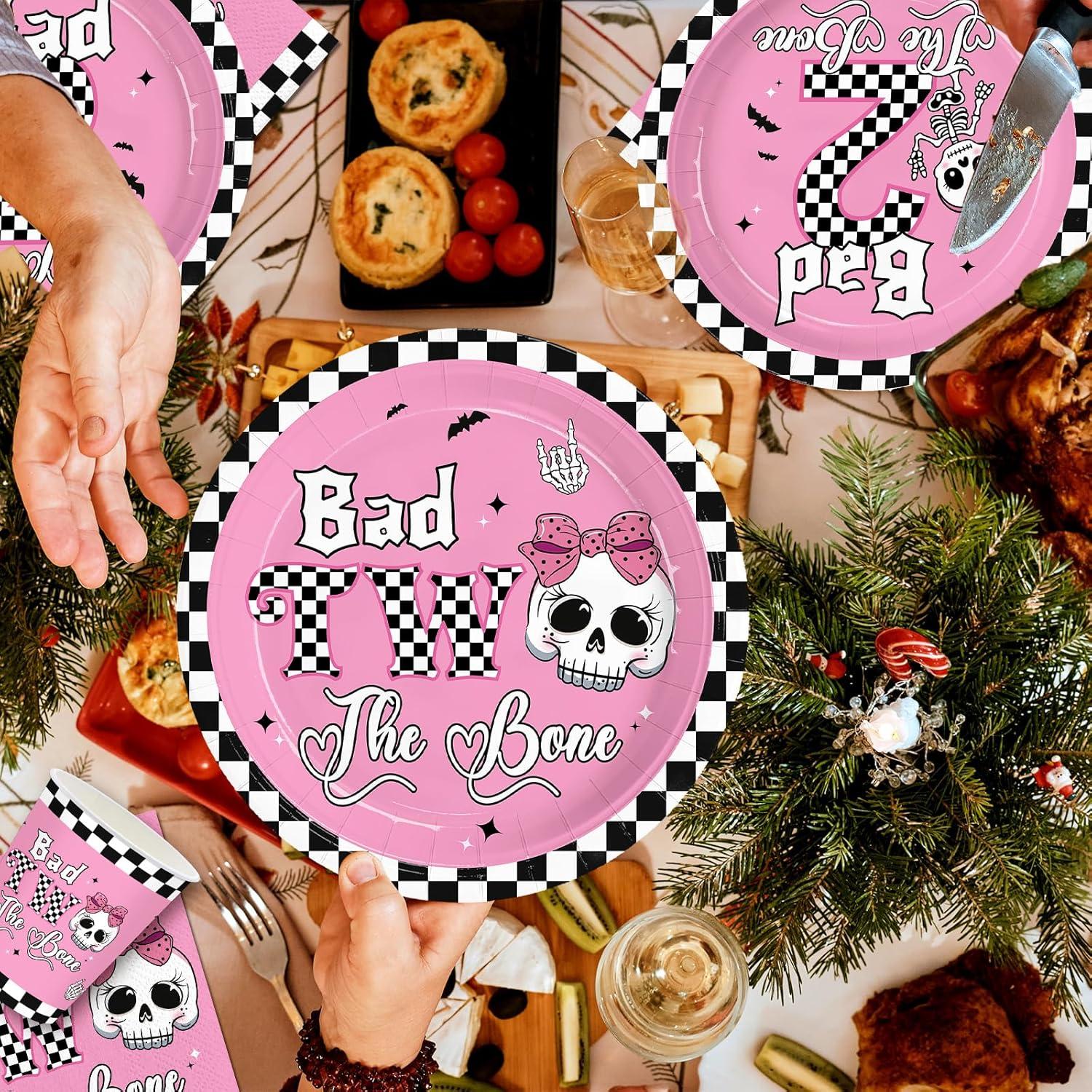 Set de Cumpleaños Malos Dos El Hueso 168 Piezas Rosa