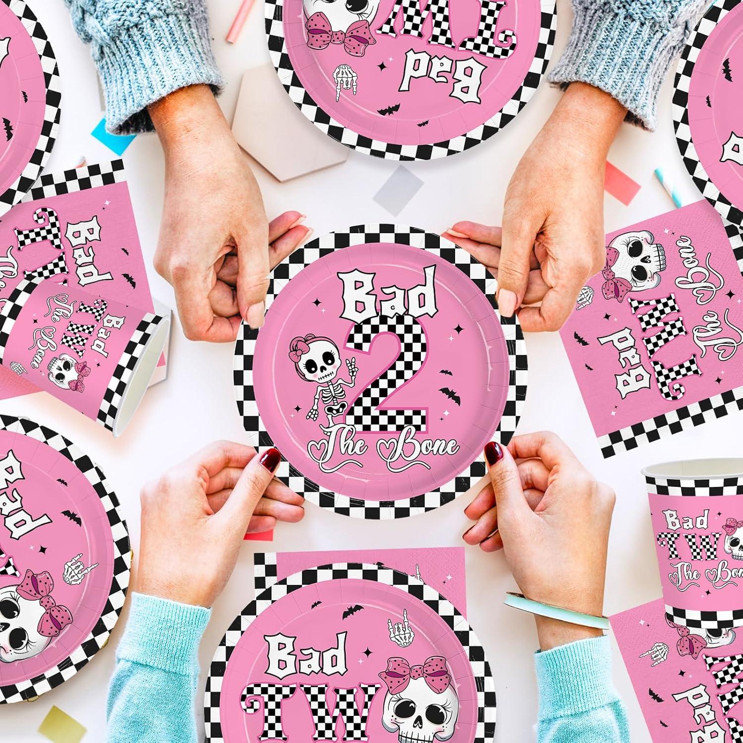 Set de Cumpleaños Malos Dos El Hueso 168 Piezas Rosa