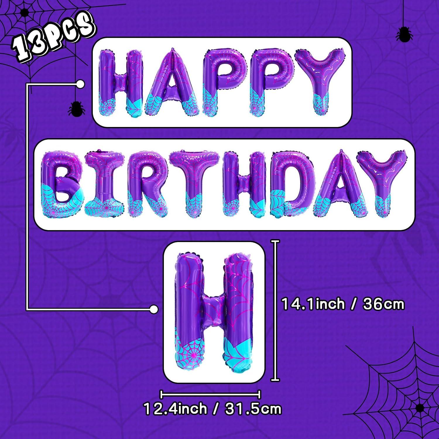 Decoración de Cumpleaños Spider Girl FANGBBO con Globos Morado