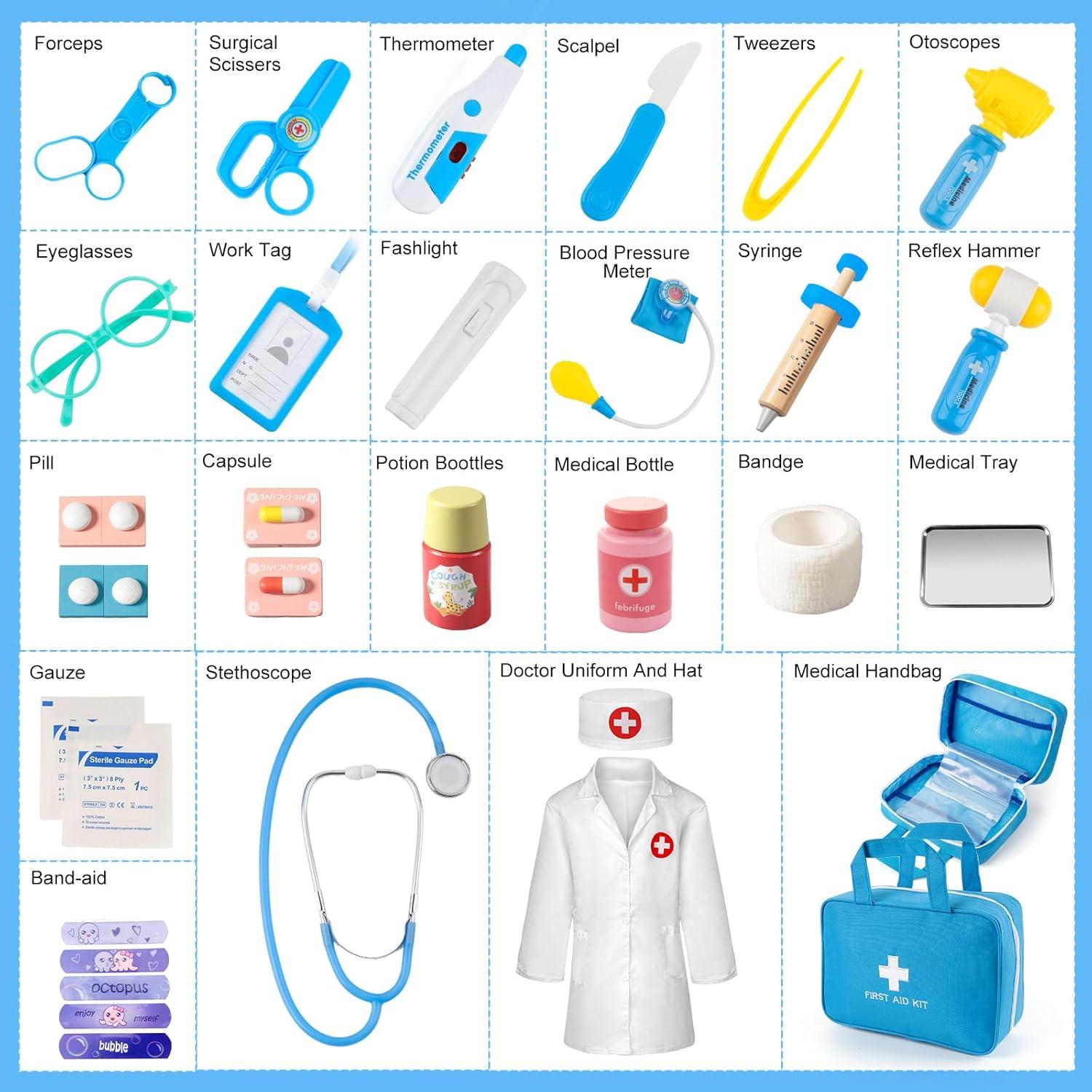 Kit de Doctor para Niños XZZO 36 Piezas con Estetoscopio