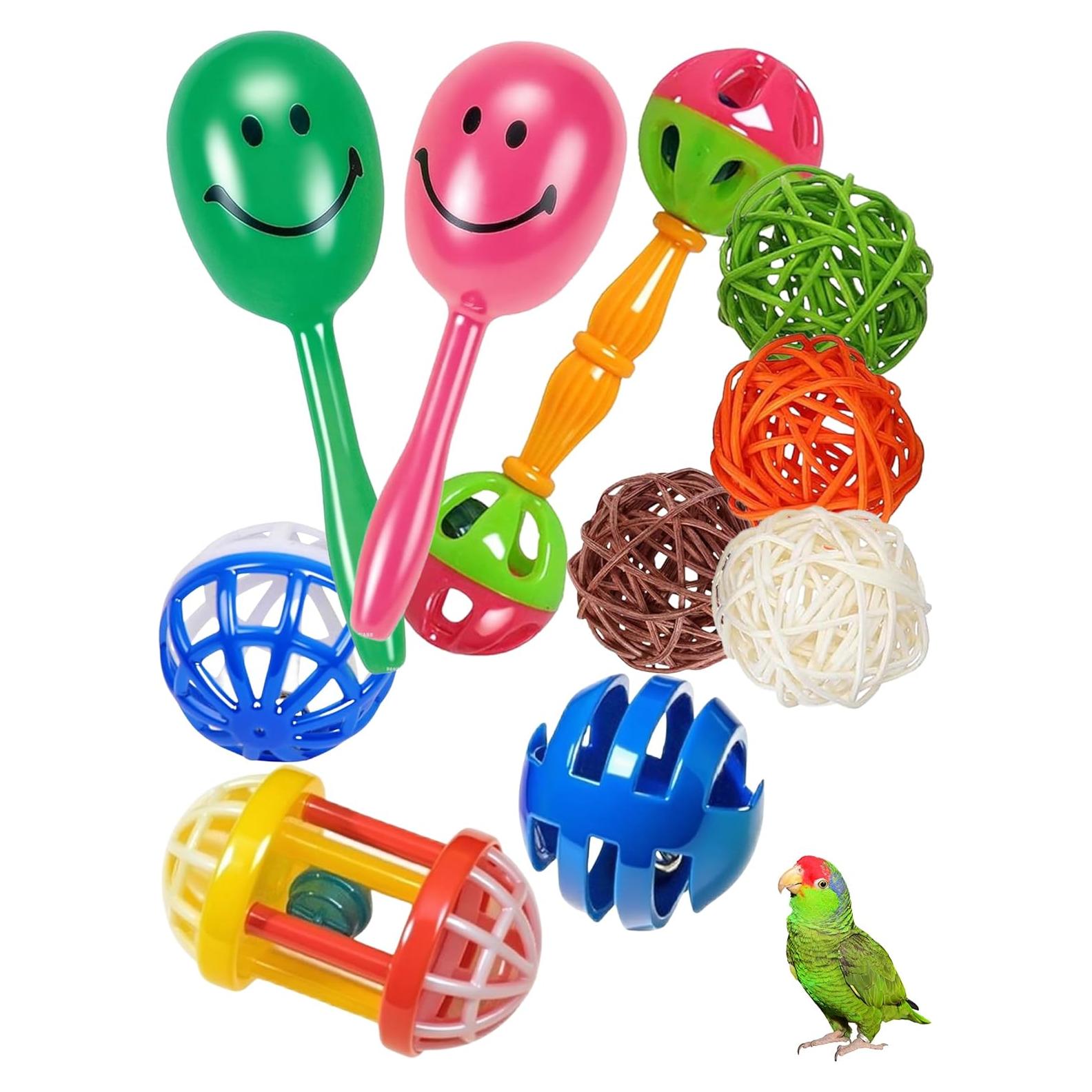 Paquete de 10 Juguetes para Aves DIYUQISHI - Diversión y Ejercicio