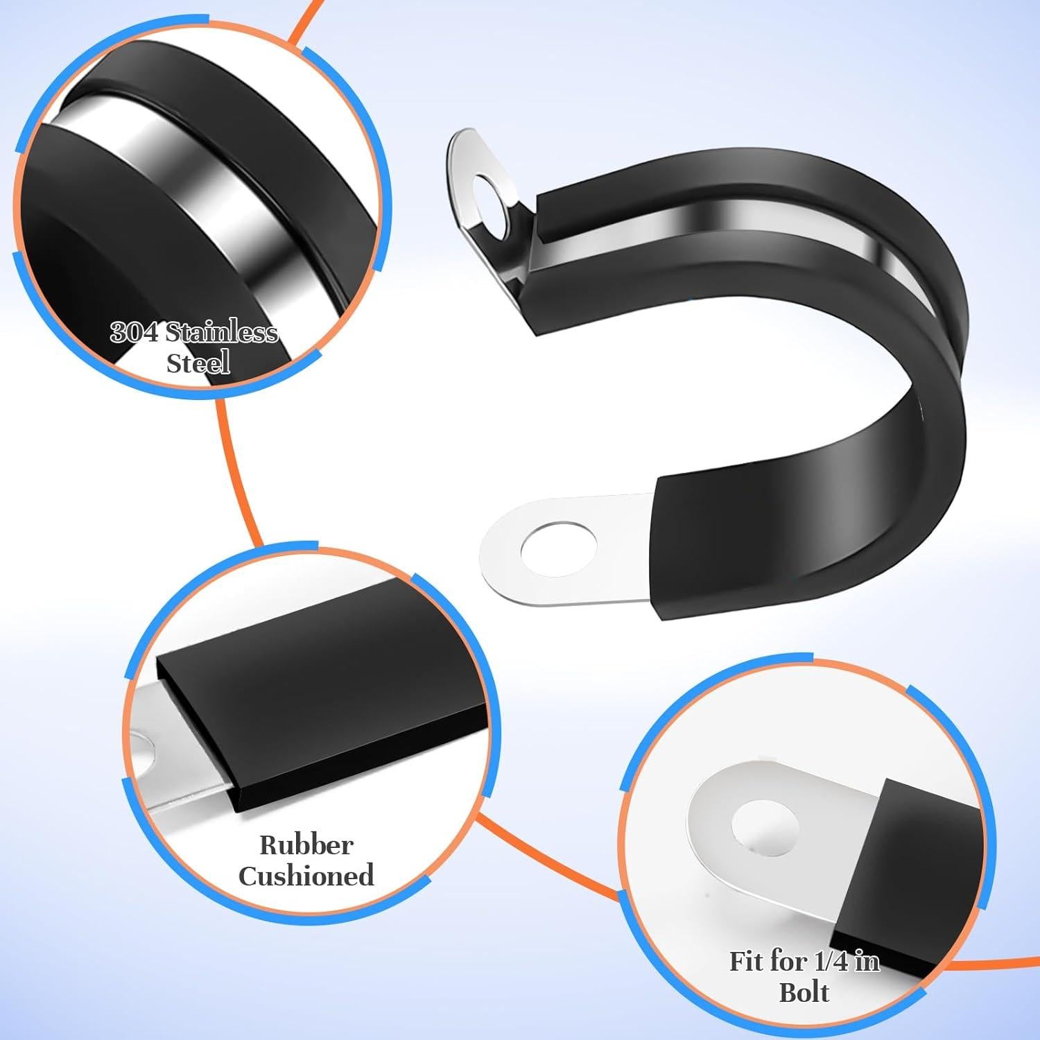 30 Abrazaderas de Cable 38mm Acero Inoxidable UCANVIN