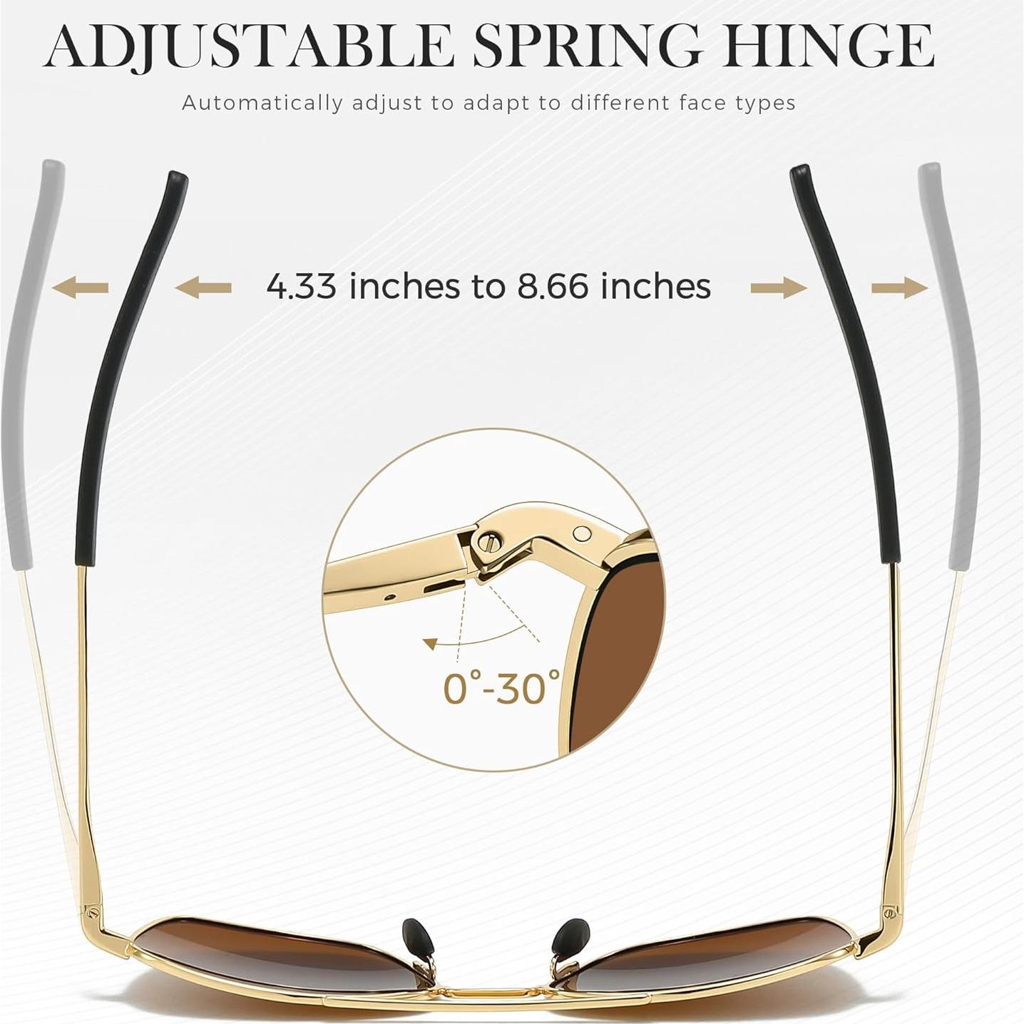 Gafas de sol piloto SUNGAIT polarizadas para hombres