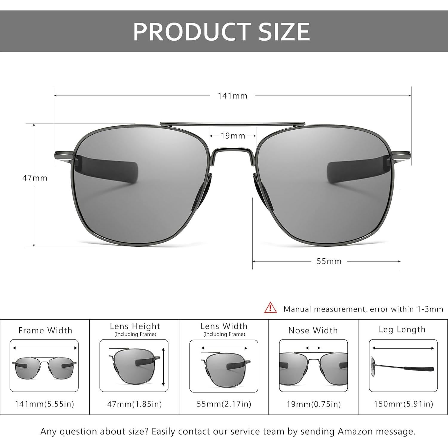 Gafas de sol piloto SUNGAIT con lentes fotocromáticos UV400