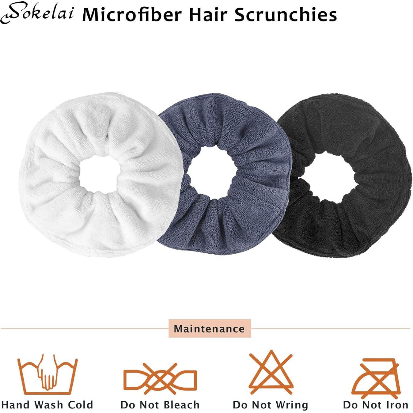 Scrunchies de Microfibra Wokelai - Toalla Secado Cabello 15.24cm
