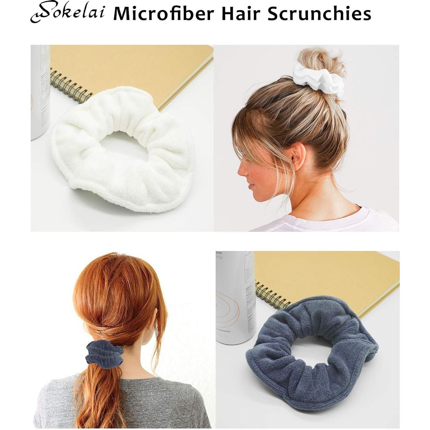 Scrunchies de Microfibra Wokelai - Toalla Secado Cabello 15.24cm