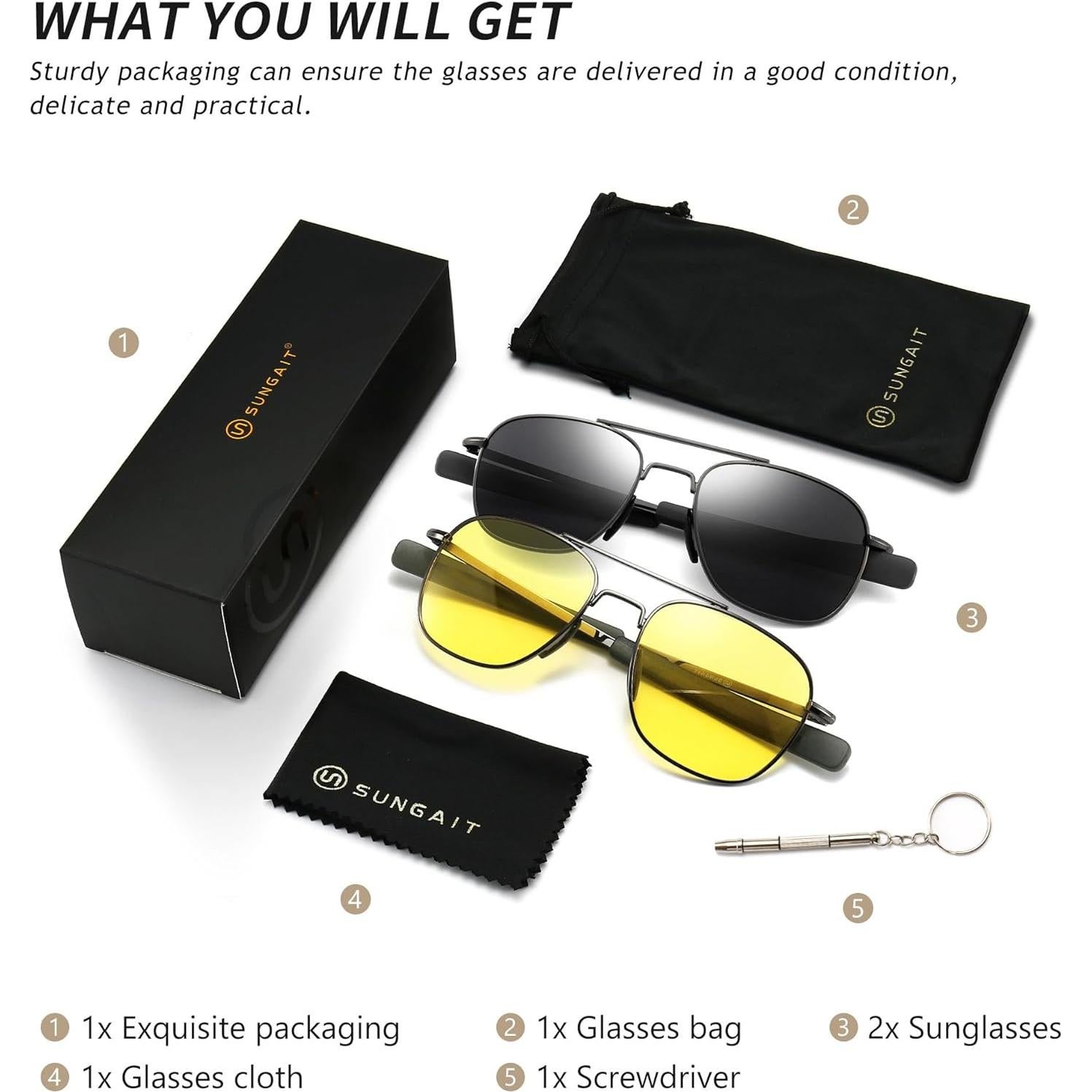 Gafas de Sol Militar SUNGAIT con Lentes Polarizados